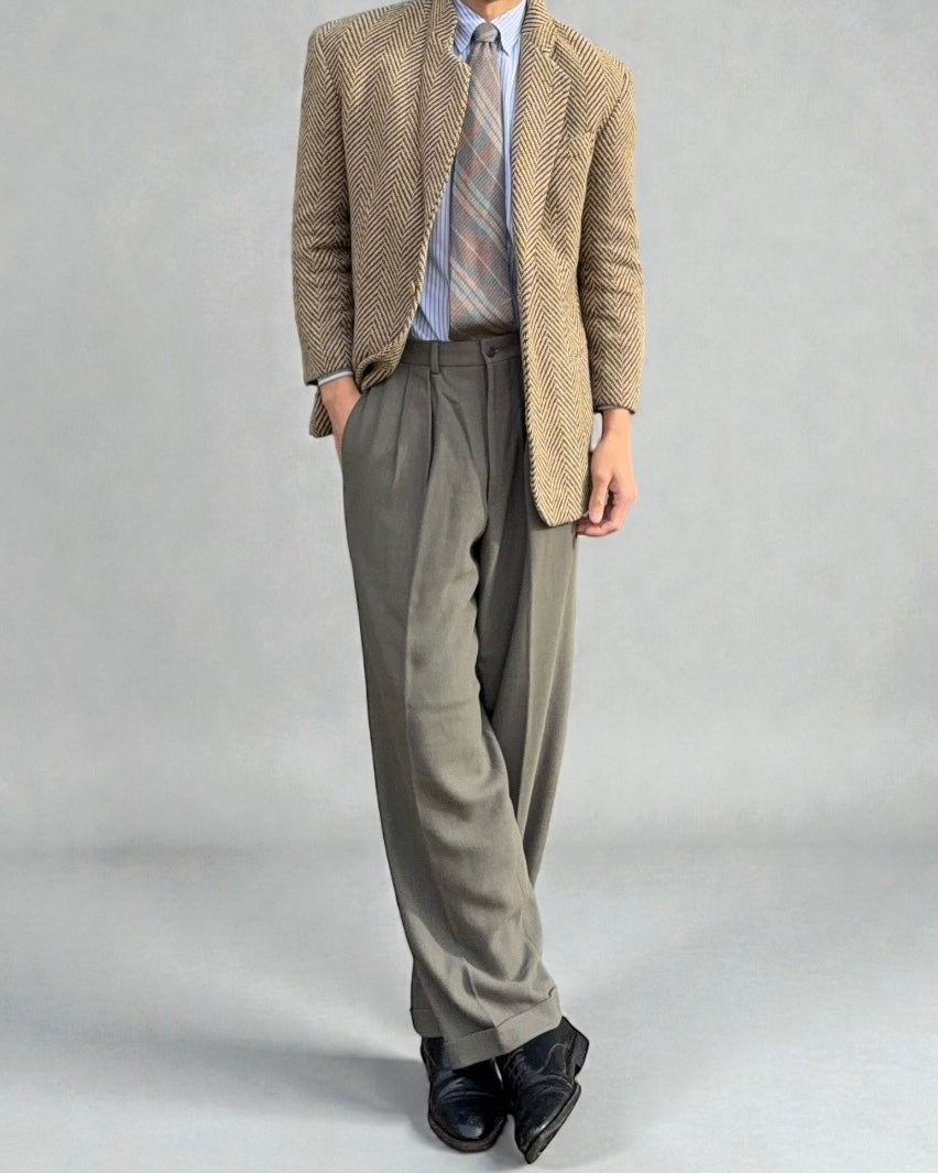 Armani 1990s Draped Double Pleated Pants - Size 30