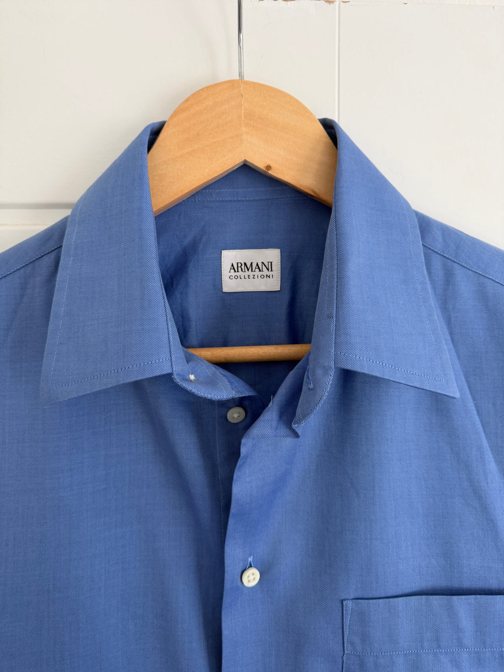 Armani 2000s Blue Cotton Shirt - Size M