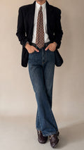 Giorgio Armani 1980s 2B Textured Wool Chevron Weave Sport Jacket Blazer - Size M