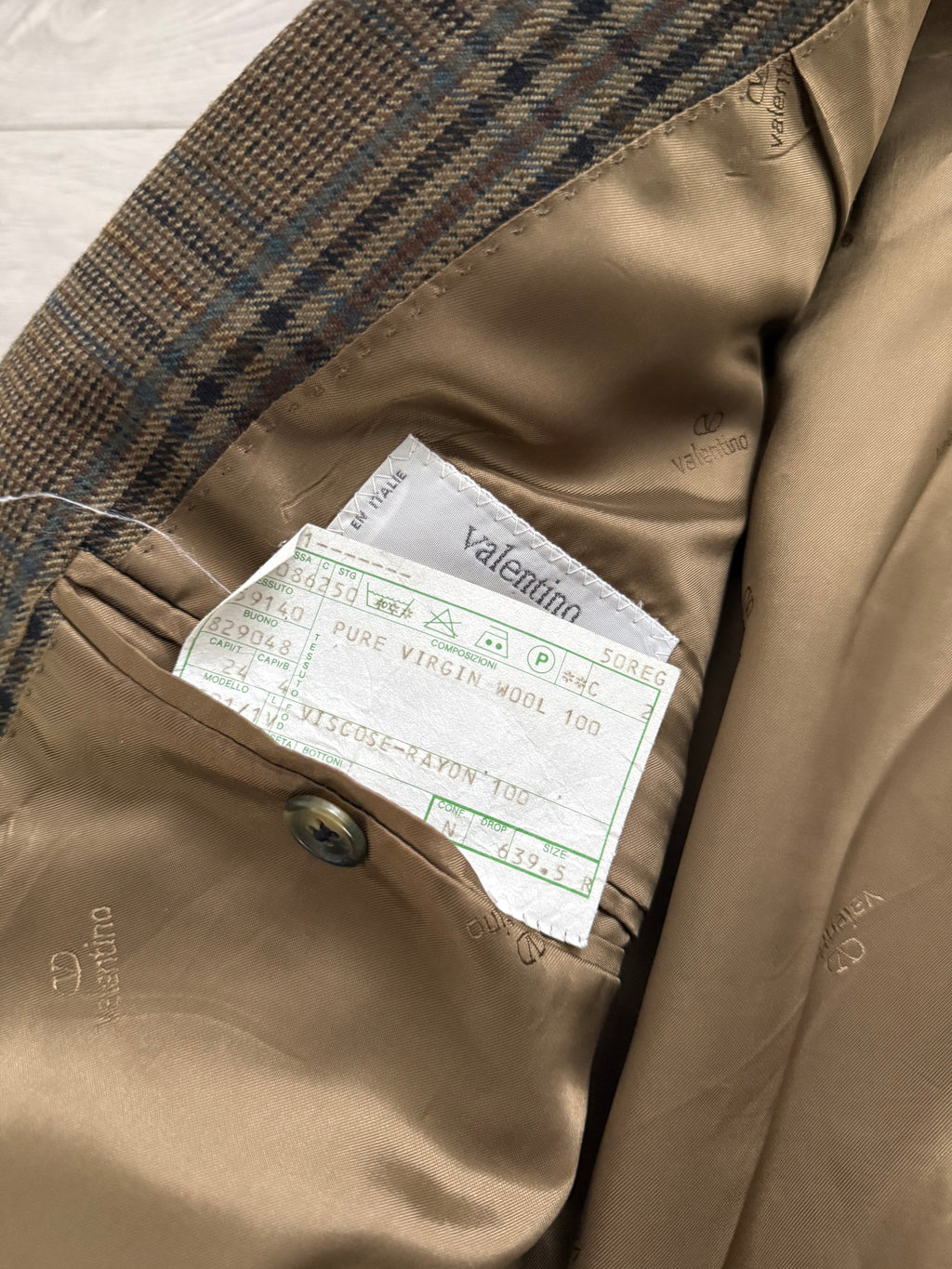 Valentino 1980s Wool Check Sports Blazer Jacket - Size L