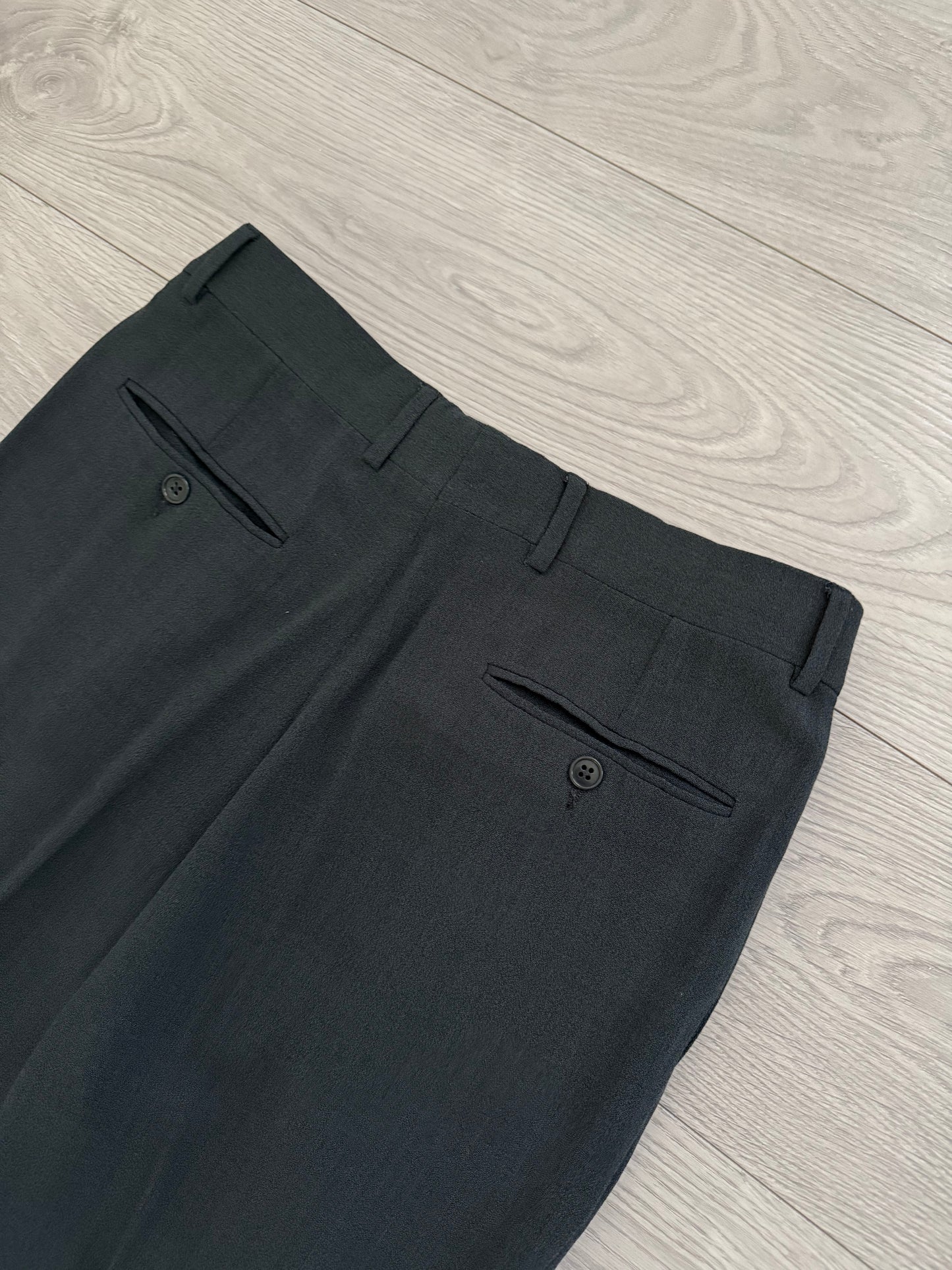 Giorgio Armani 1990s Double Breasted Draped Pleated Wool Suit - Size L Jacket / 32" Waist