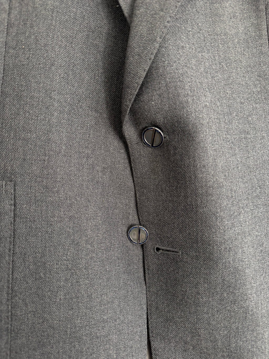 Dior 1980s 2B Metal Button Grey Wool Sport Jacket Blazer  - Size M