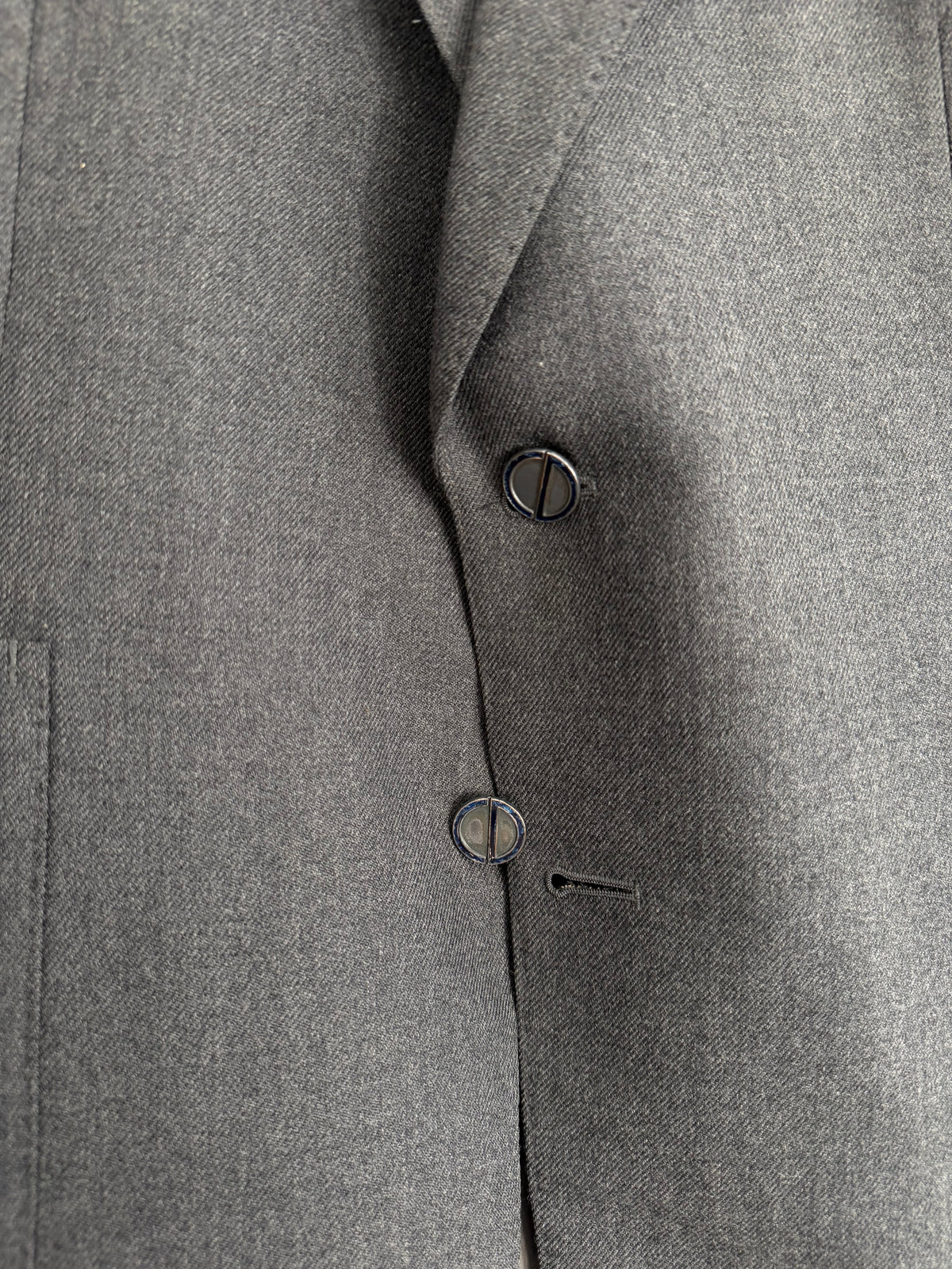 Dior 1980s 2B Metal Button Grey Wool Sport Jacket Blazer  - Size M