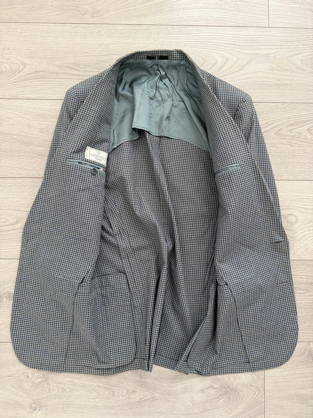 Valentino 1980s 2B Cotton Check Sport Blazer Jacket - Size S