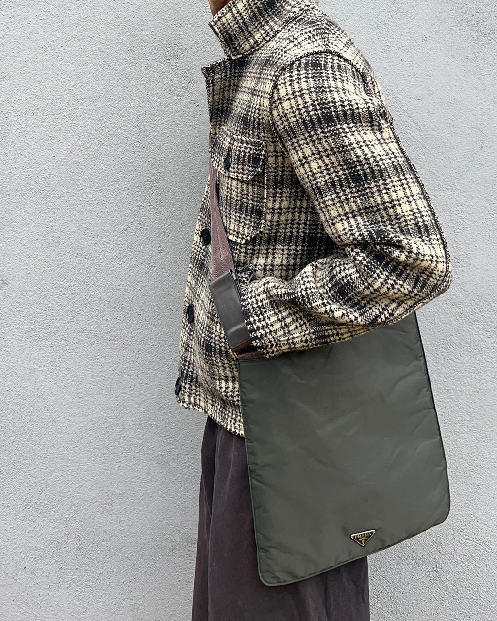 Prada FW1998 Anatomical Plaque Logo Nylon Crossbody Bag