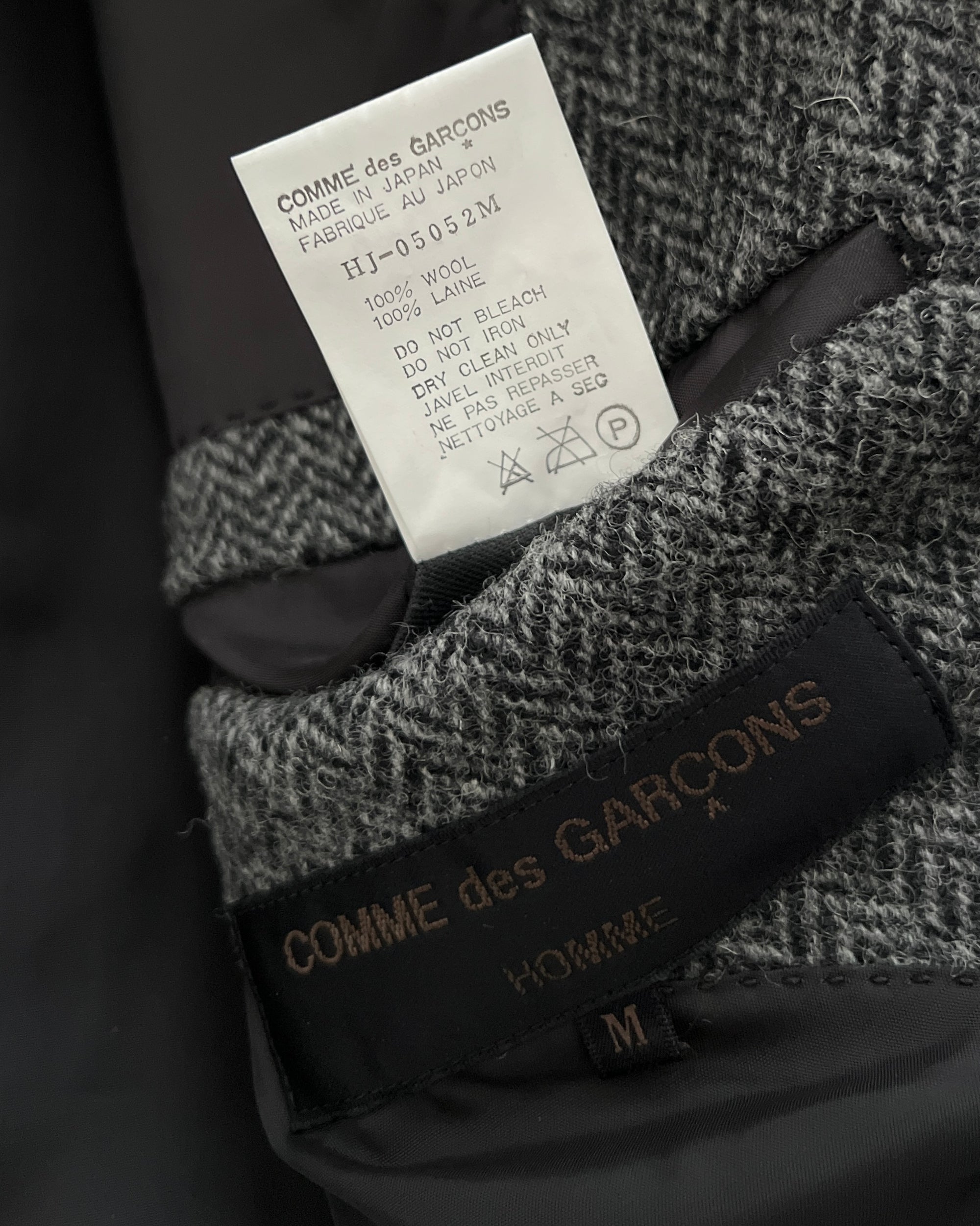 Comme Des Garcons Homme 1990s Wool Herringbone Suit - M Jacket / 32" Waist