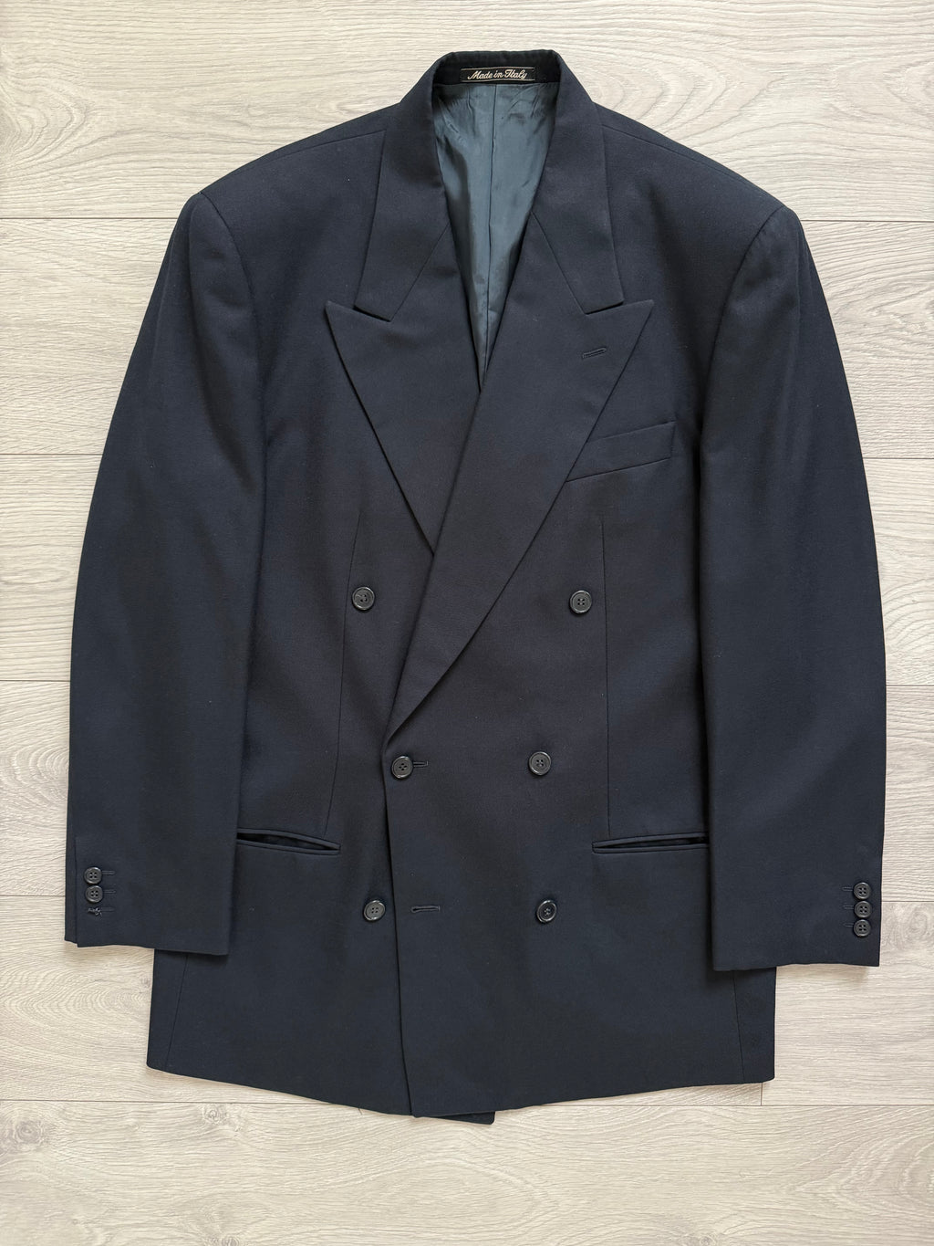 Giorgio Armani 1980s Peaked Lapel Double Breasted Wool Sport Blazer Jacket - Size M