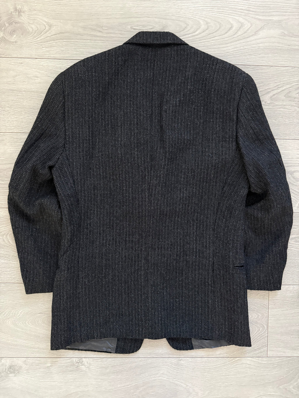 Valentino 1980s 2B Textured Wool Sports Jacket Blazer Charcoal Grey - Size S