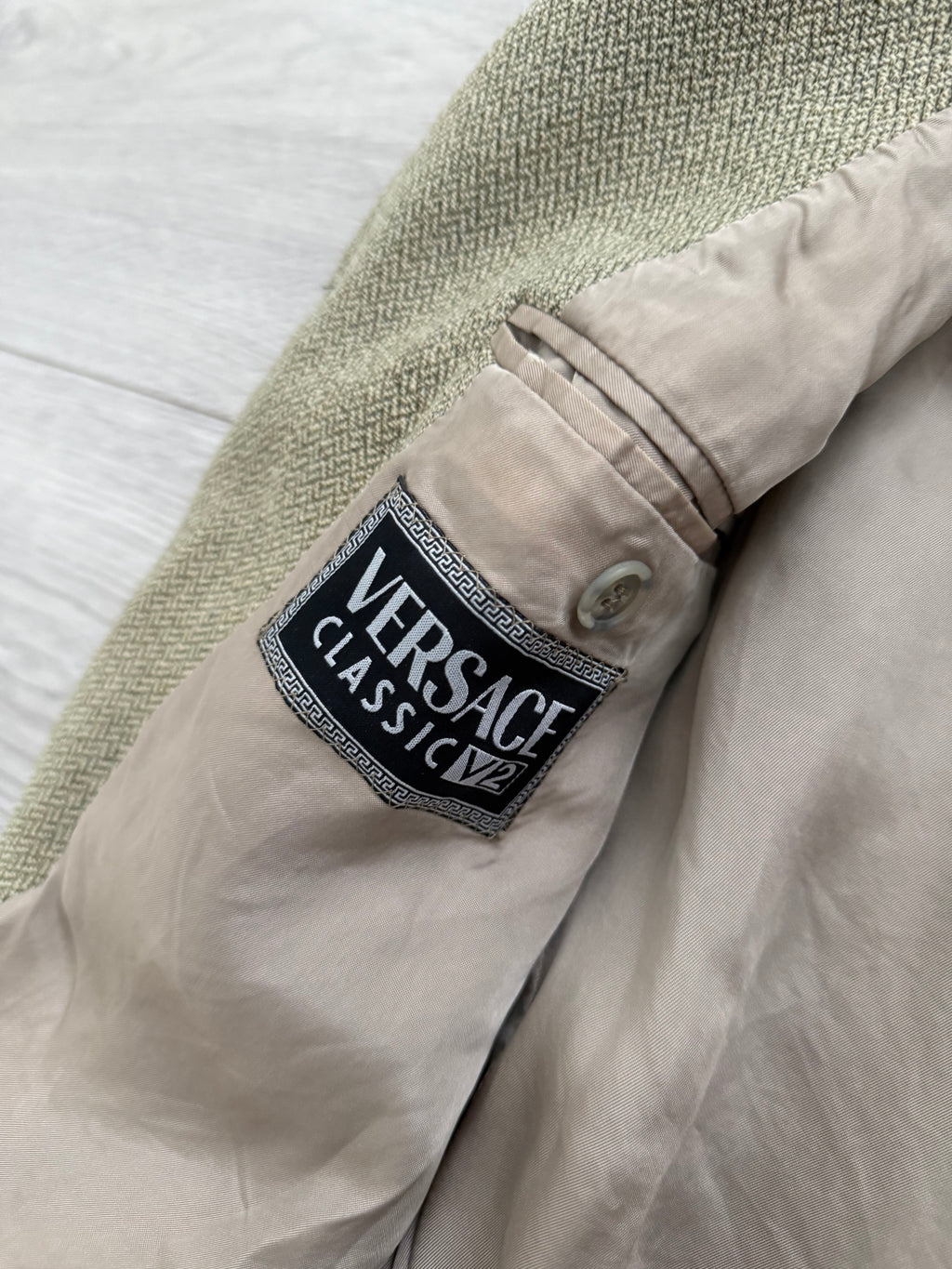 Versace 1980s 3B Tweed Textured Wool Sports Blazer Jacket - Size M
