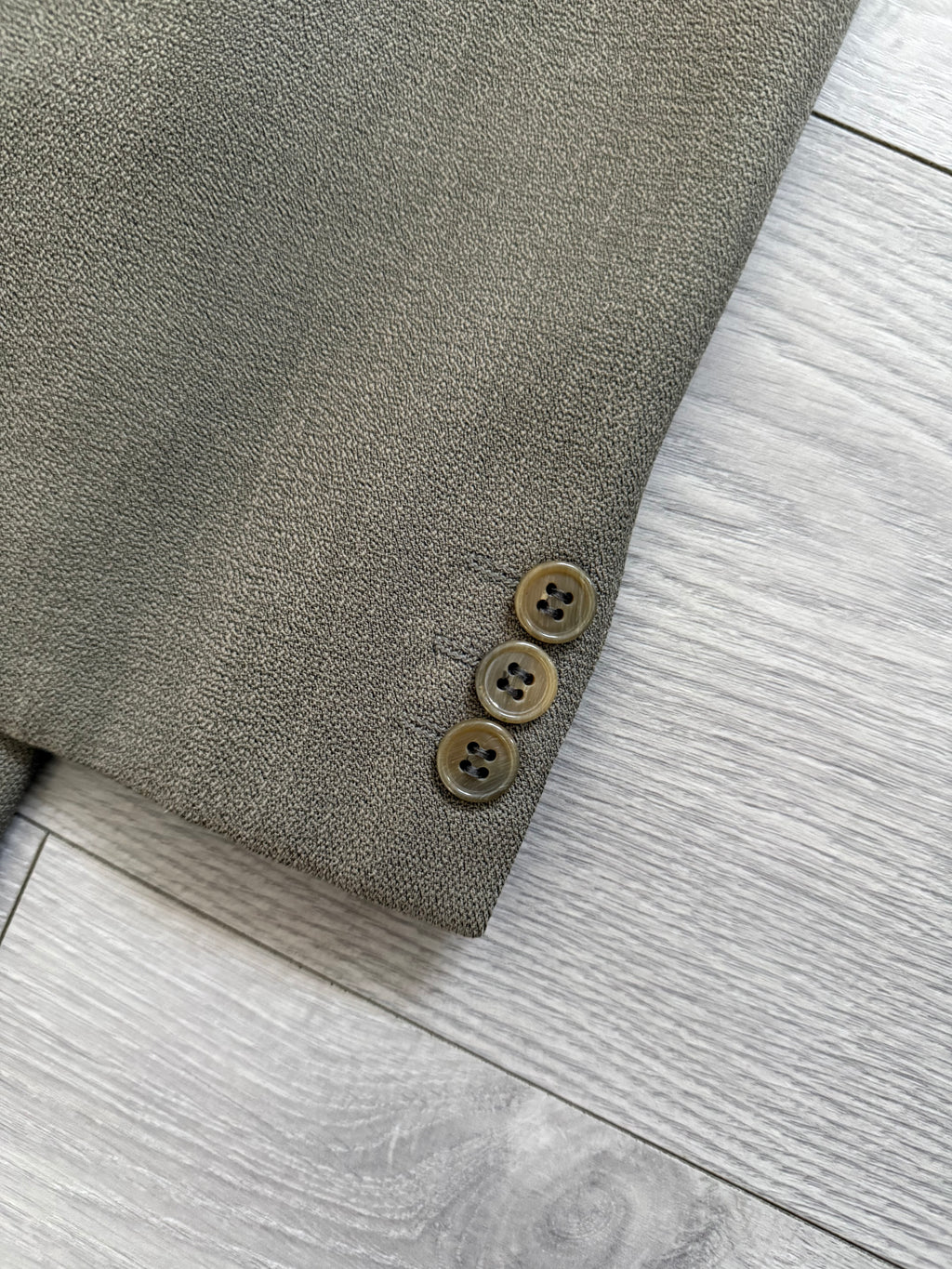 Giorgio Armani 1980s Taupe Beige Peaked Lapel Double Breasted Sports Blazer Jacket - Size M
