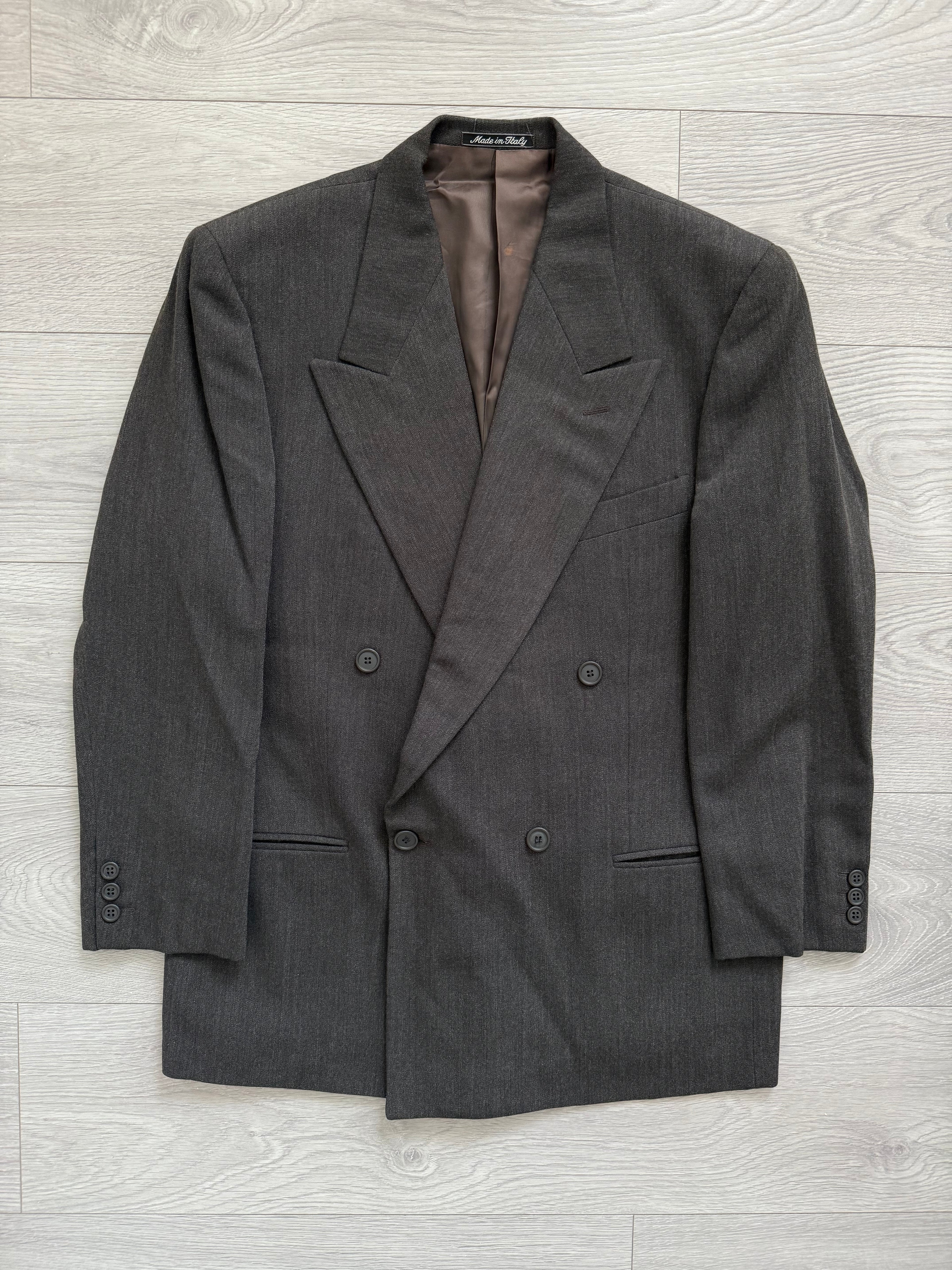 Giorgio Armani 1990s Double-Breasted Pleated Wool Suit - Size L Jacket / 34" Waist