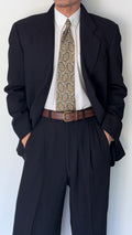 Giorgio Armani 1980s 3B Double-Pleated Wool Suit Black - Size M Jacket / 31" Waist