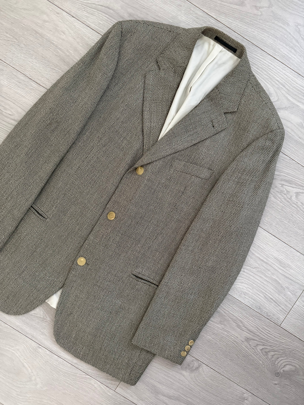 Hugo Boss 1990s 3B 'Mars' Textured Wool Sport Jacket Blazer - Size XXL
