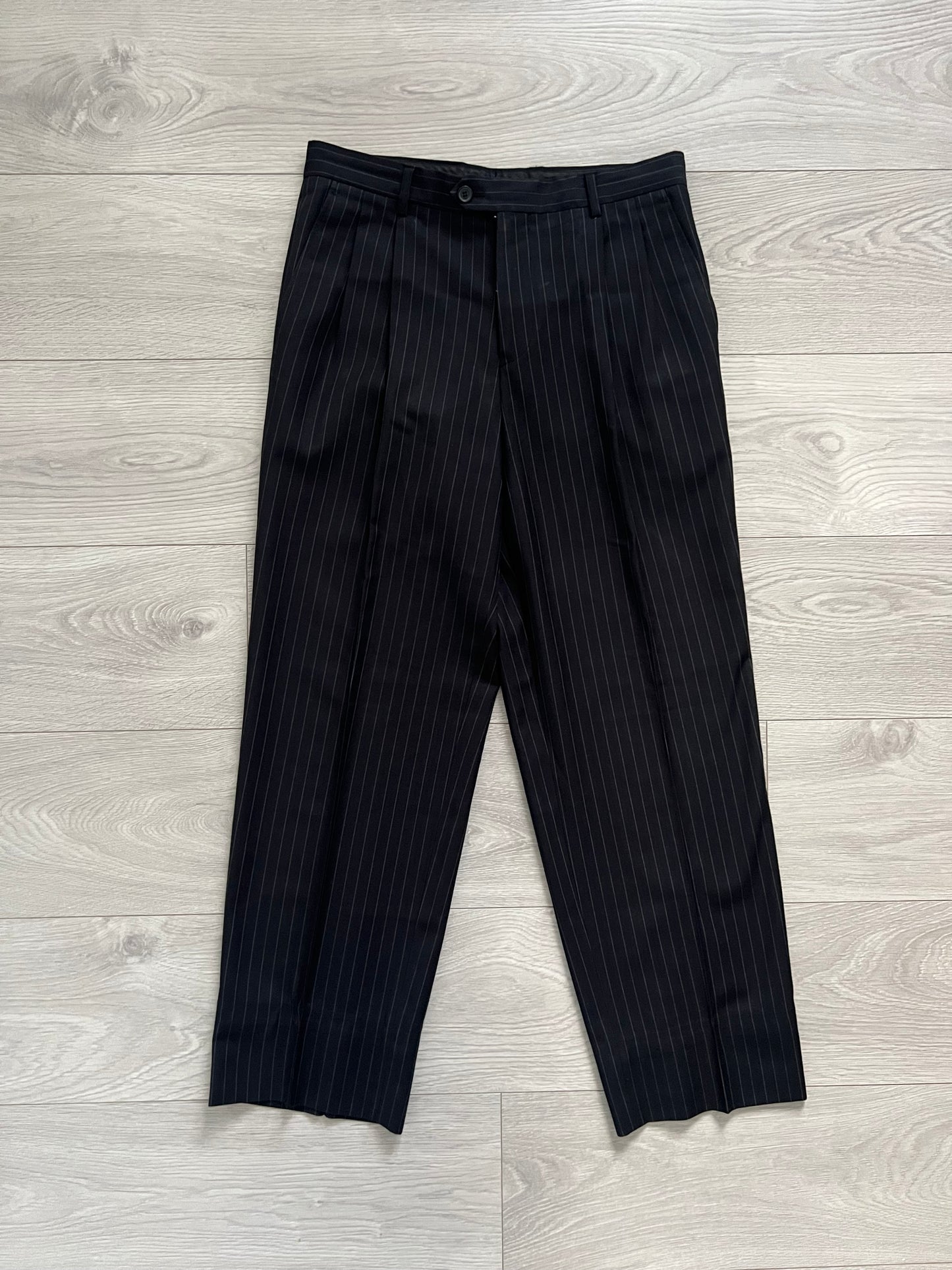 Armani 1990s Striped Pleated Relaxed Suit - Size S Jacket / 30" Waist