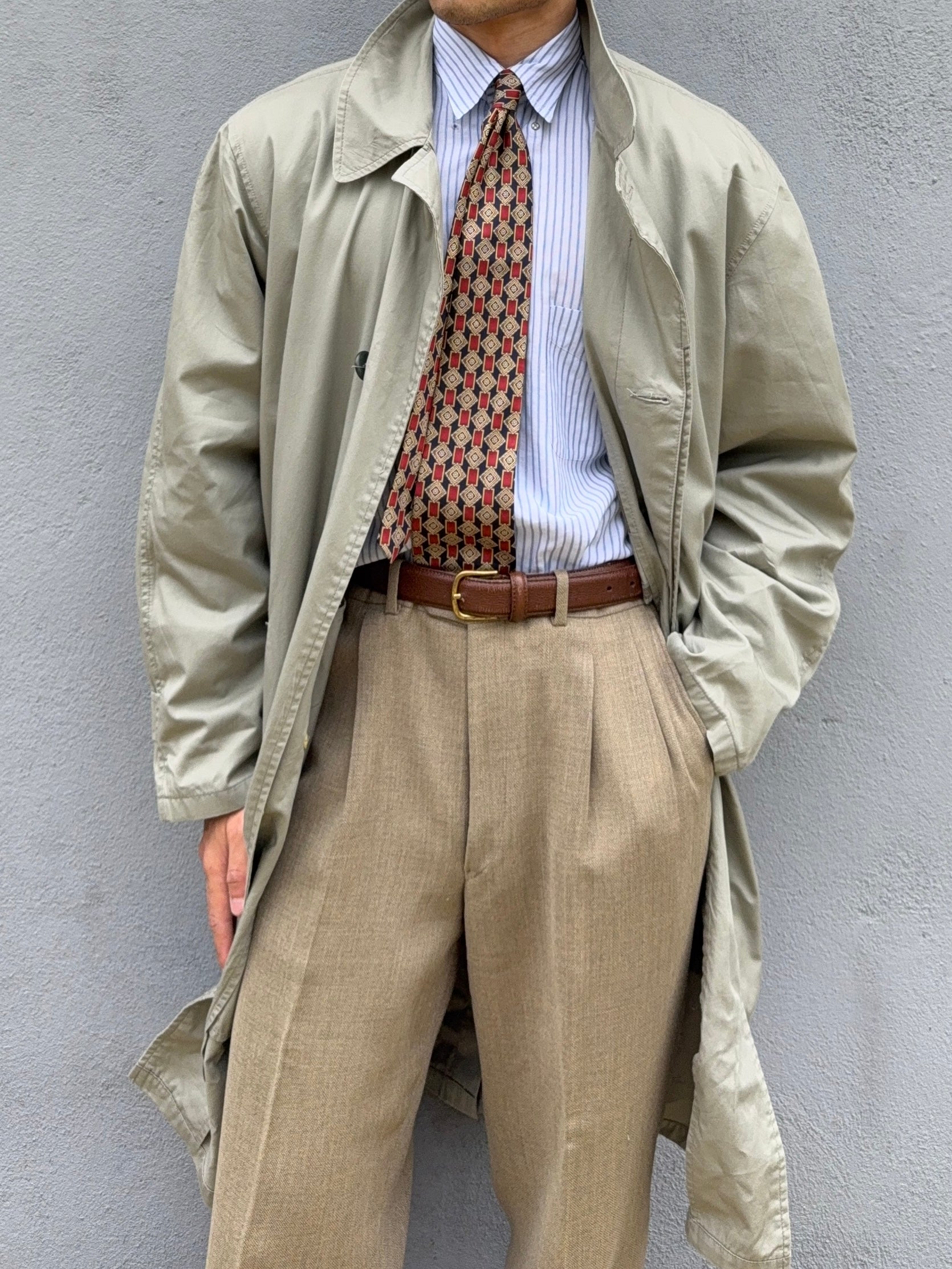 Emporio Armani 1980s Cotton Rain Overcoat - Size L