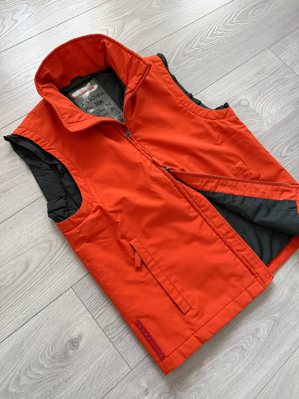 Prada Sport 2003 Orange Gore-Tex Technical Vest - SIze M