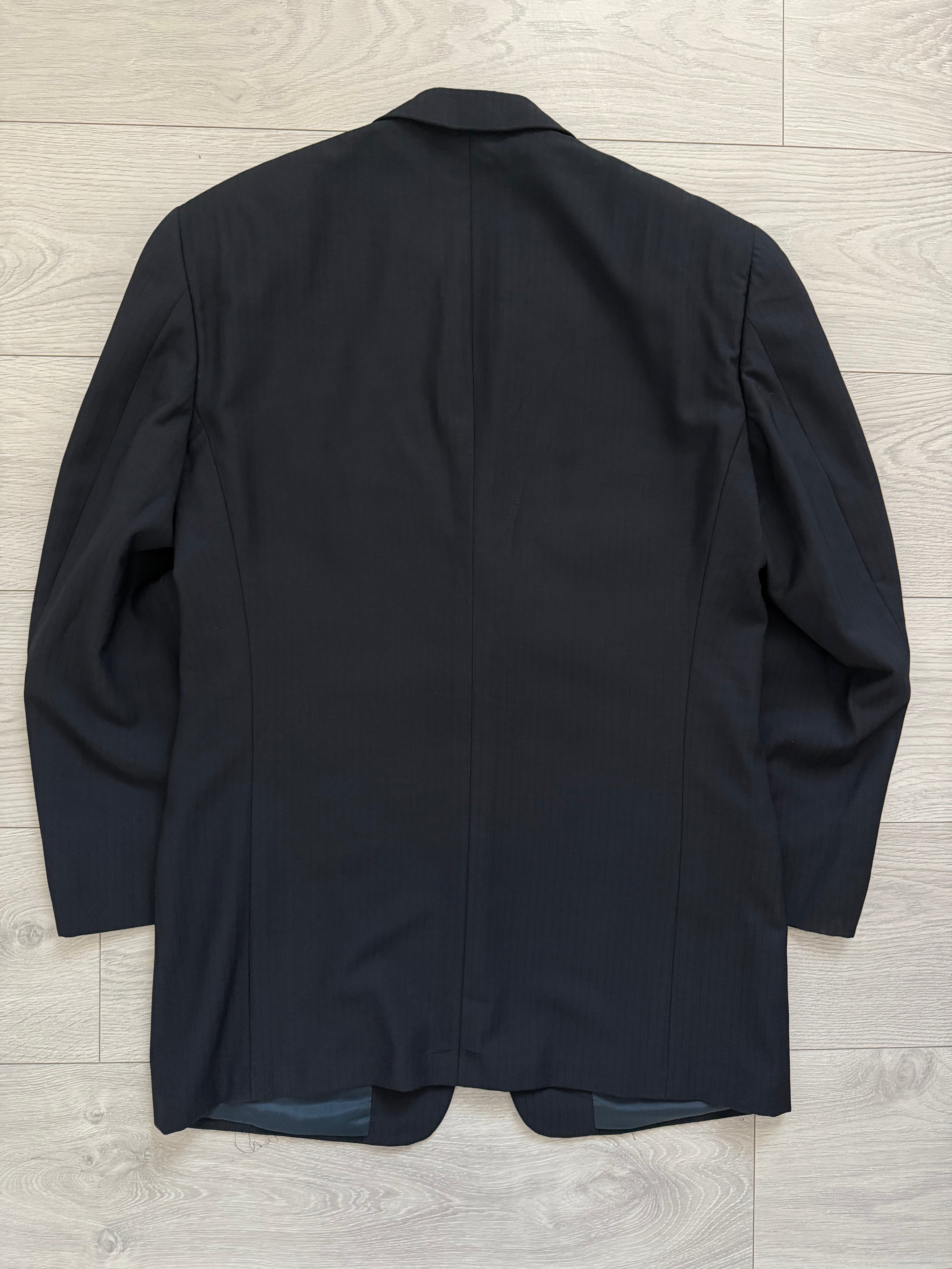 Giorgio Armani 1980s 3B Double Pleat Lightweight Navy Wool Suit - Size M Jacket / 30" Waist