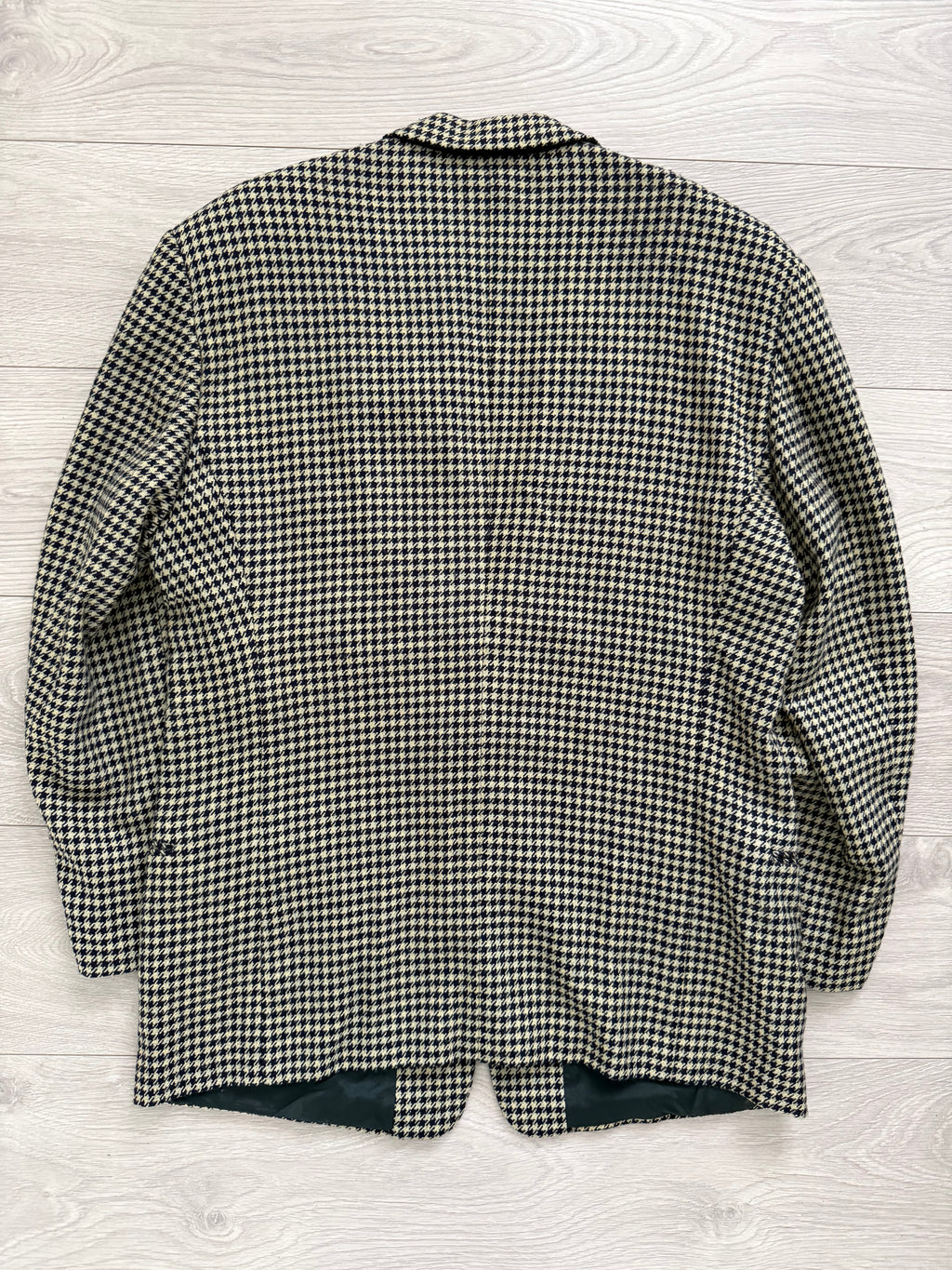 Giorgio Armani 1980s Houndstooth Textured Wool Check Sports Jacket Blazer - Size XL