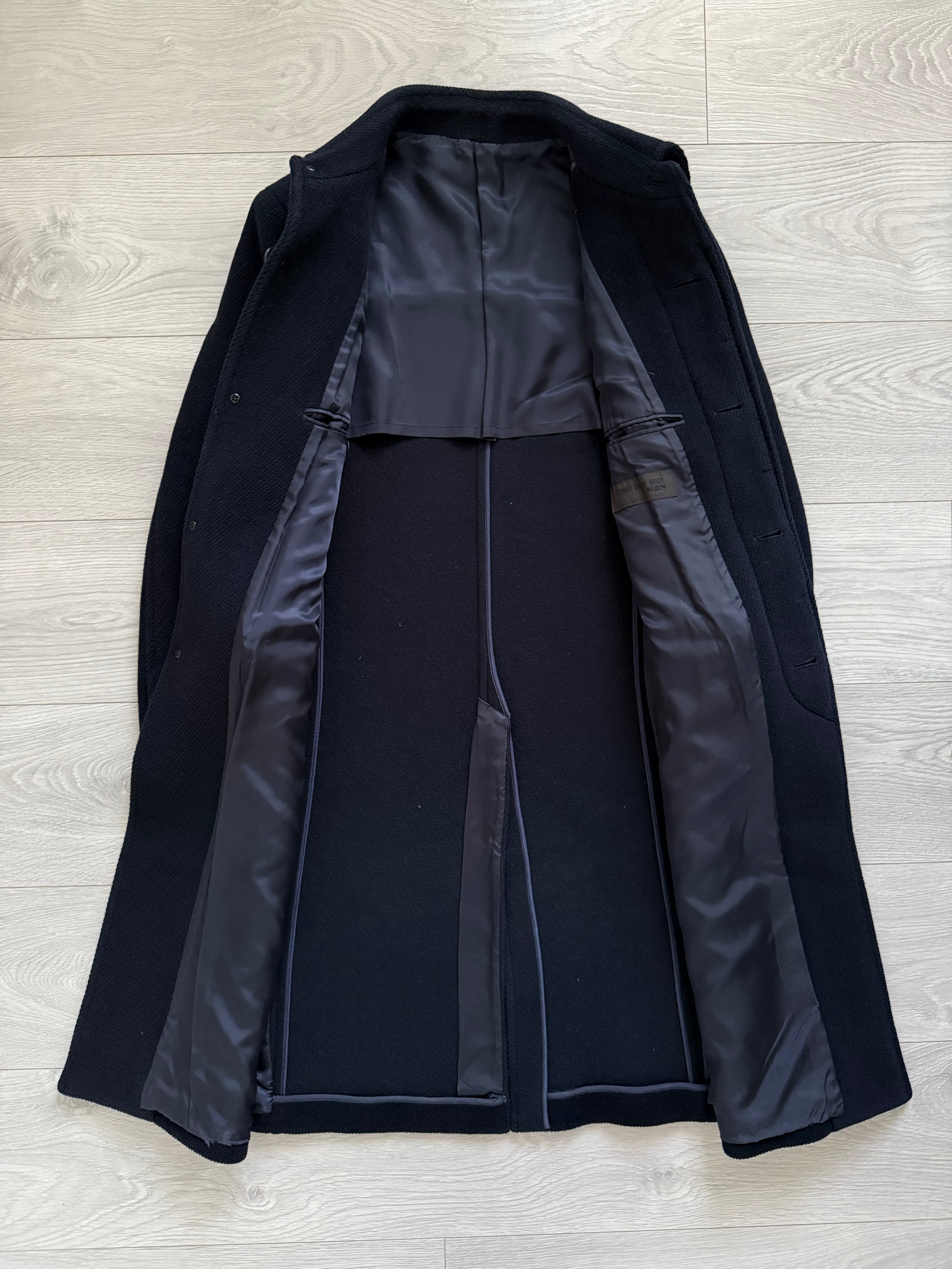 Comme Cadu Mode 1990s Wool Navy Overcoat - Size S