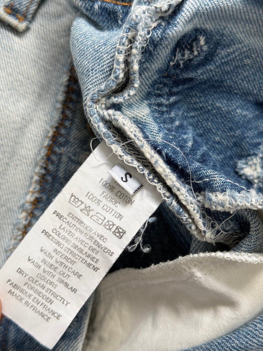 Maison Martin Margiela Artisanal Line (0)(10) SS2003 Re-Worked Inverted Denim Jeans - Size 30" Waist