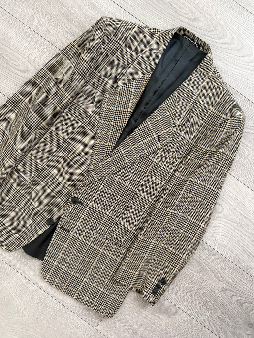 Giorgio Armani 1980s 2B Check Linen Cotton Sports Blazer Jacket - Size S