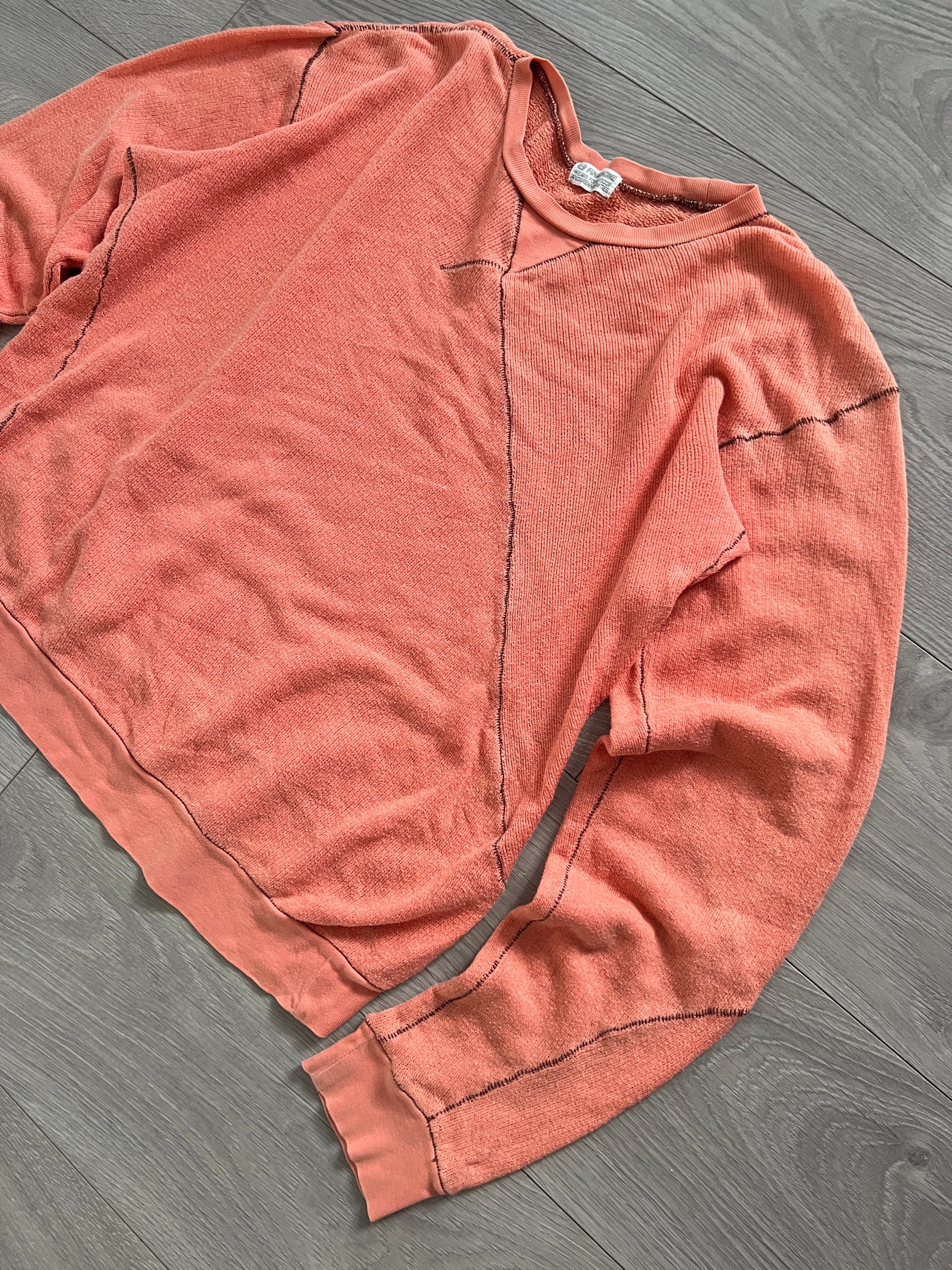 Final Home 1990s Thunder Stitch Coral Sweater - Size S