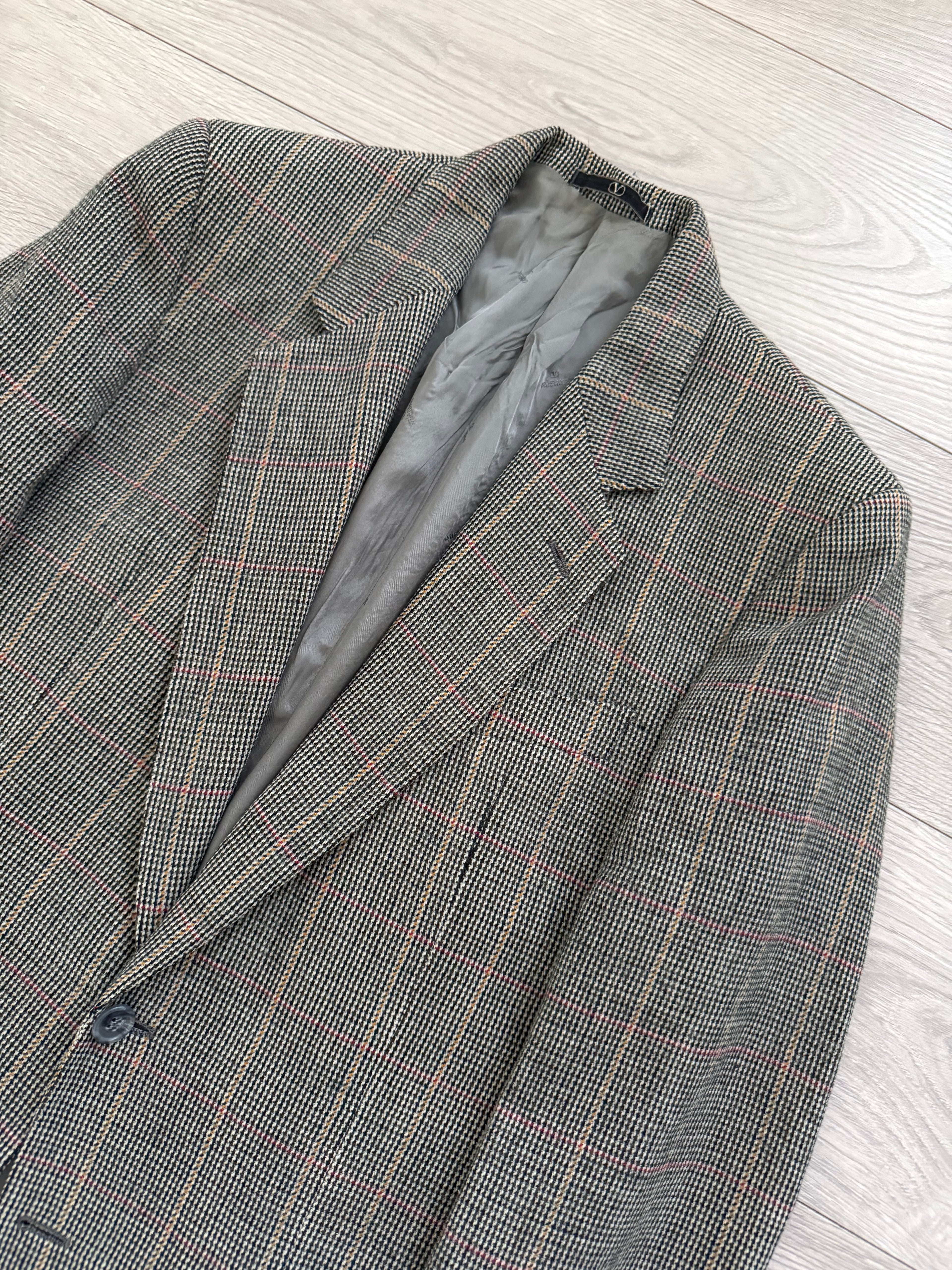 Valentino 1980s 2B Check Wool Sports Blazer Jacket - Size S