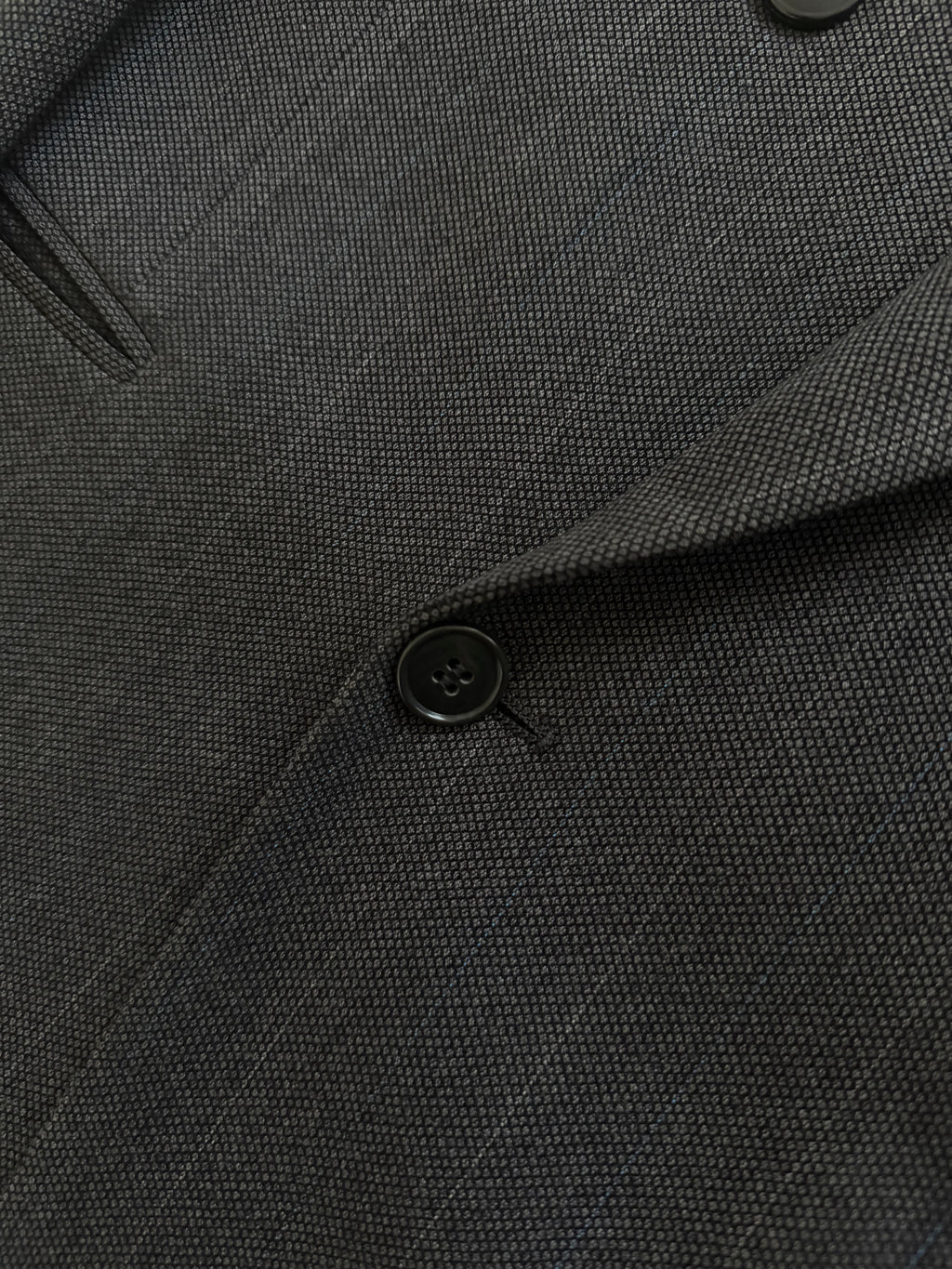 Giorgio Armani Mani 1980s Peaked Lapel Double Breasted Wool Suit Grey - Size L Jacket / 33" Waist