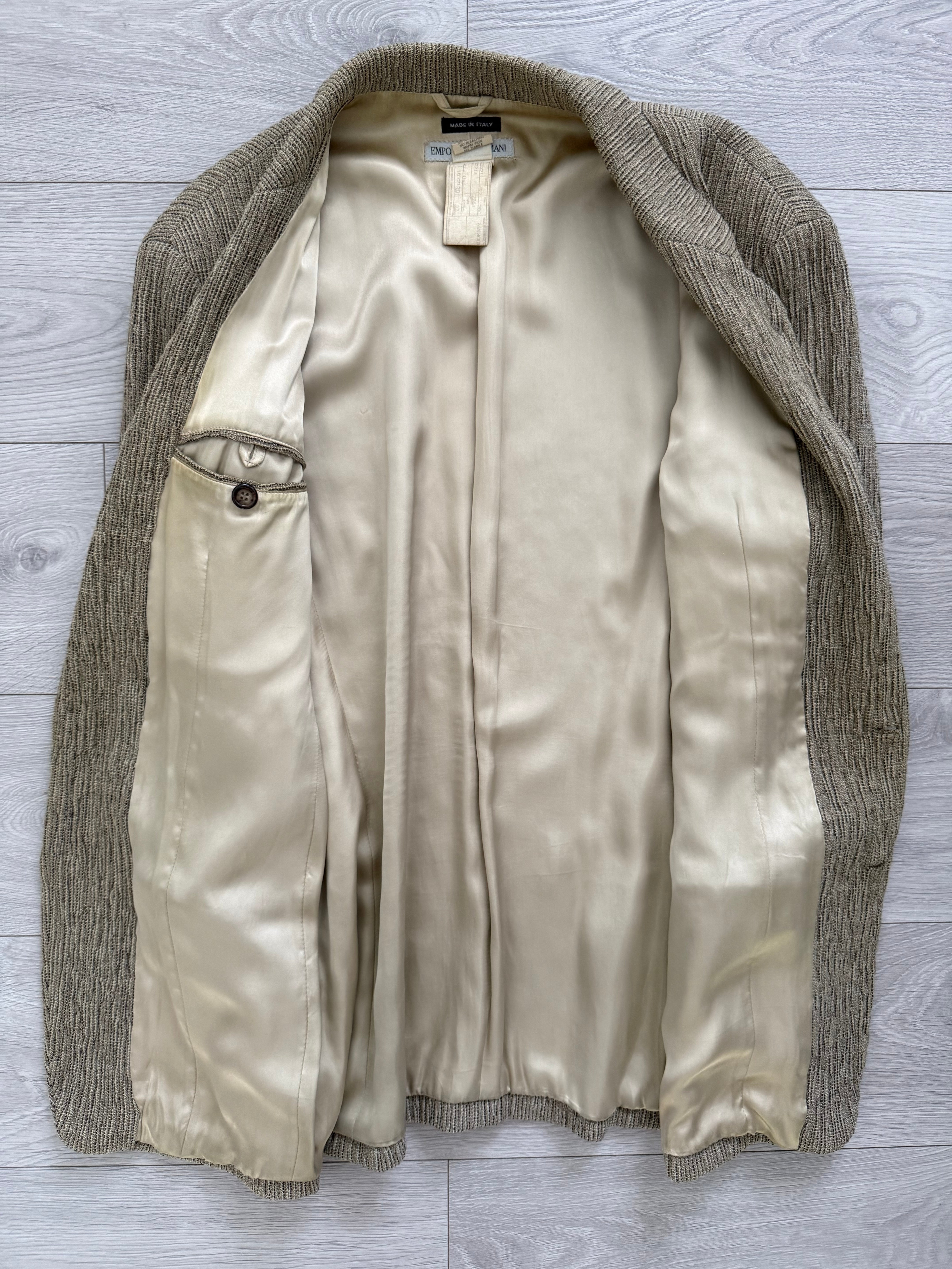 Emporio Armani 1990s 3D 'Tree Bark' Textured Wool Rayon Sports