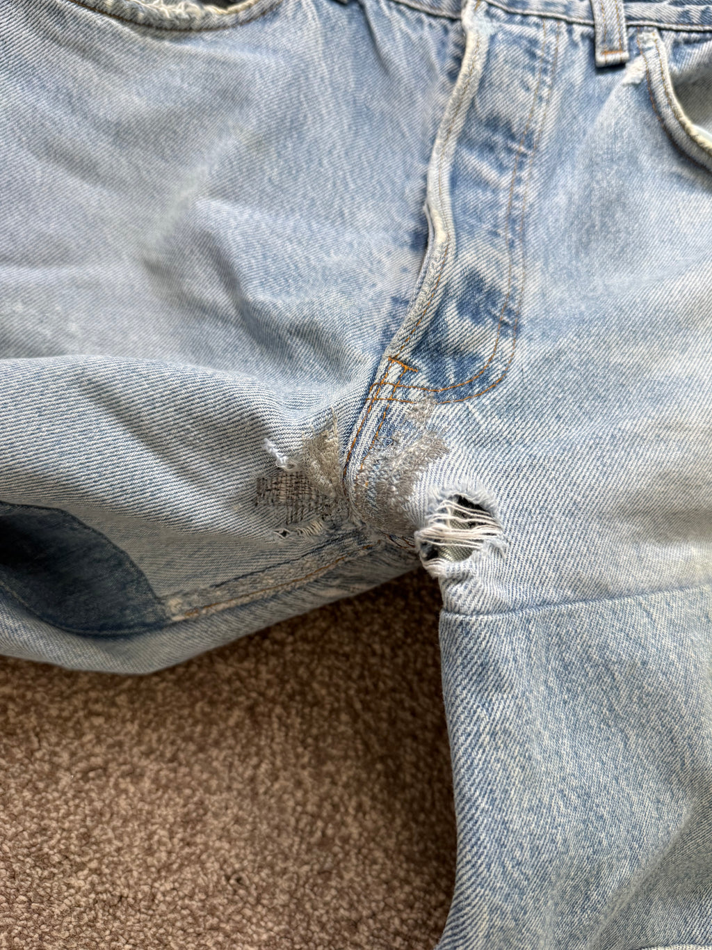 Maison Martin Margiela Artisanal Line (0)(10) AW1999 Re-Worked Panelled Denim Jeans - Size 32" Waist