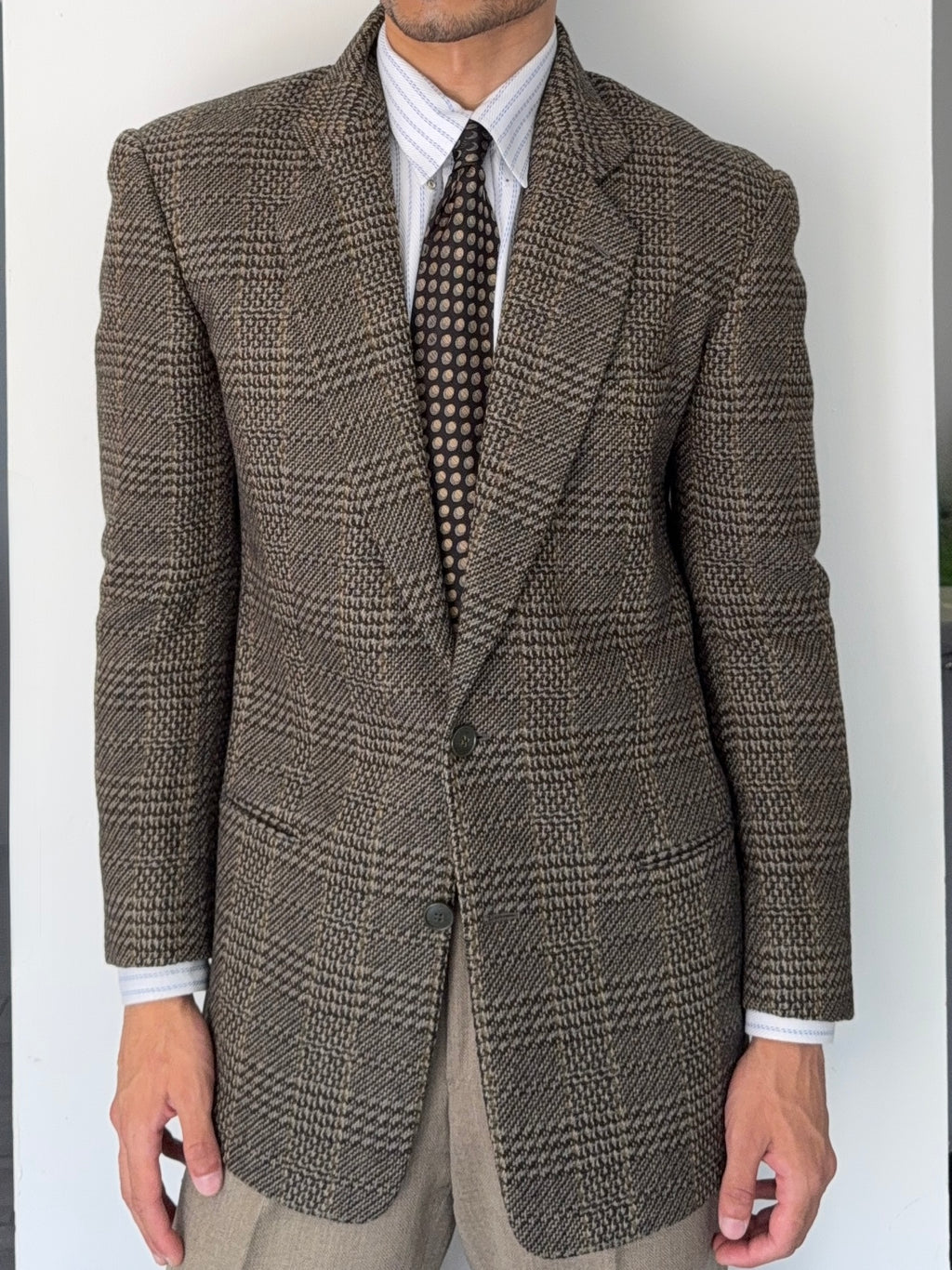 Giorgio Armani 1980s 2B Textured Wool Sports Jacket Blazer - Size S