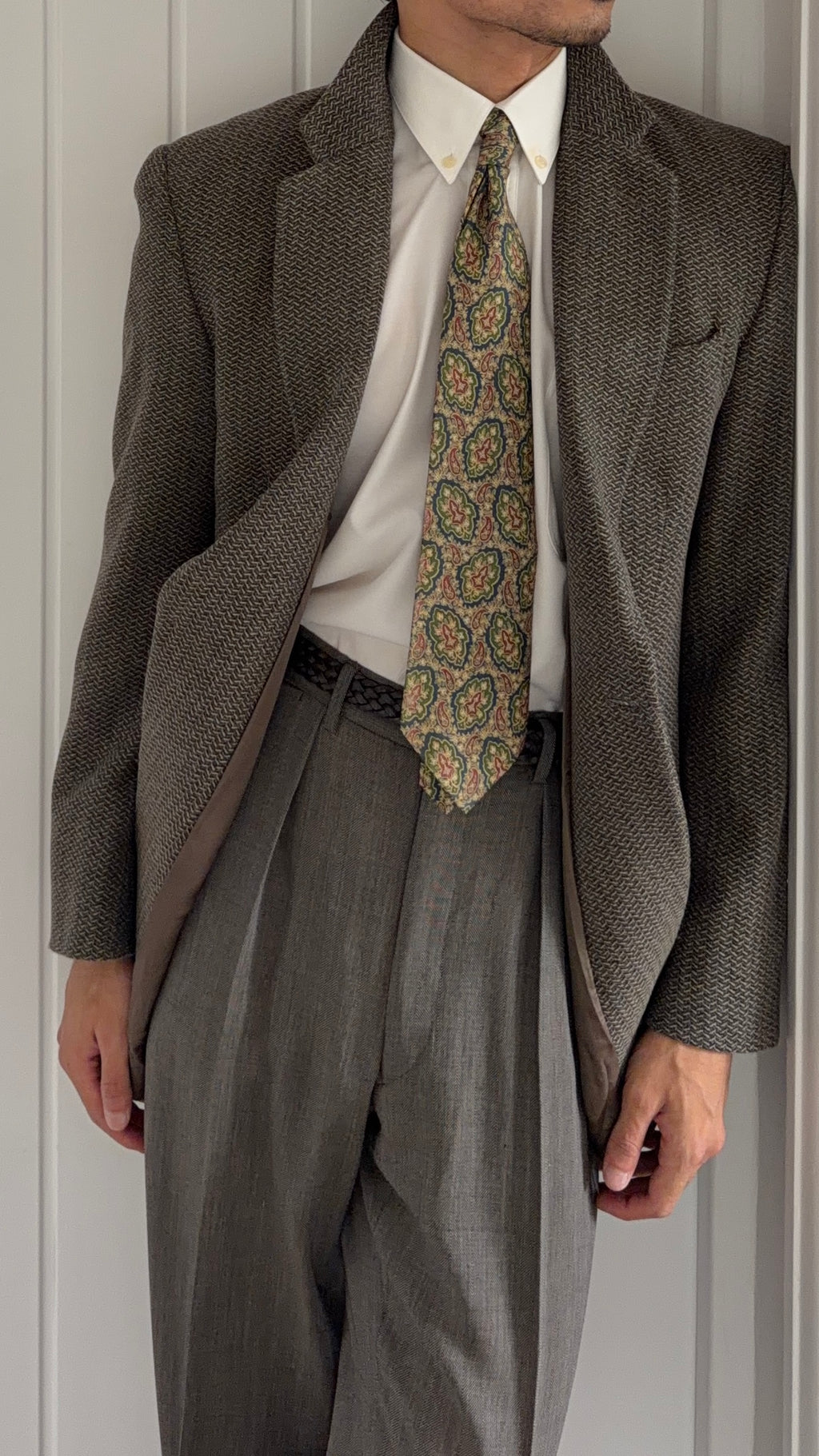 Emporio Armani 1990s 1B Wool Textured Sport Jacket Blazer - Size S