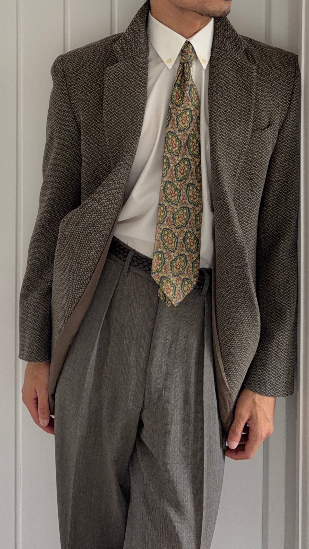 Emporio Armani 1990s 1B Wool Textured Sport Jacket Blazer - Size S