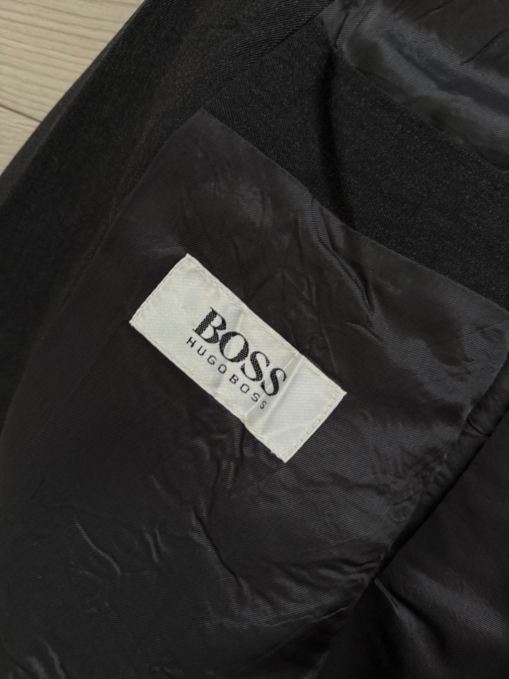 Hugo Boss 1980s 'Al Capone' Grey Peaked Lapel Double Breasted Wool Sports Jacket Blazer - Size L