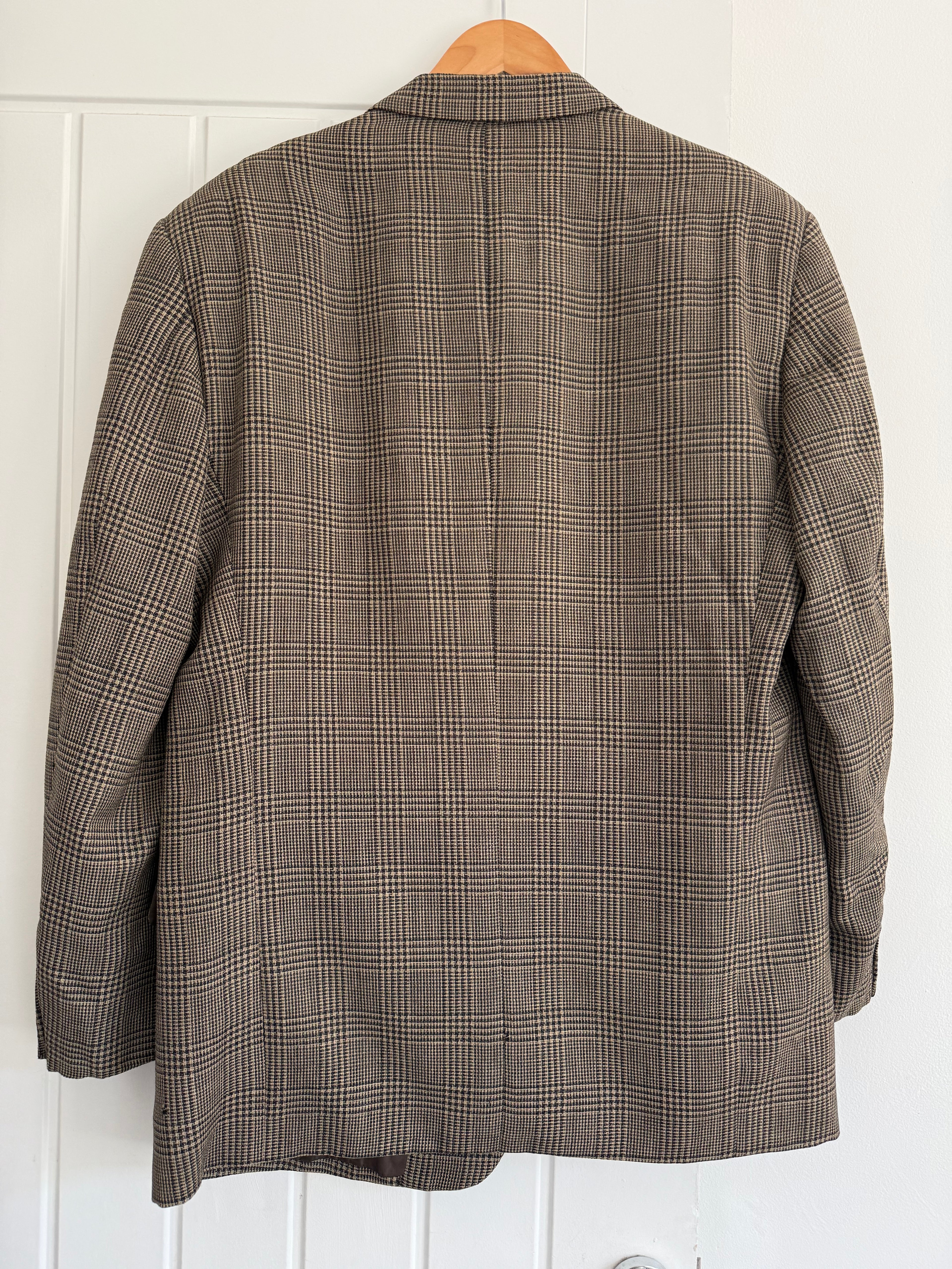 Valentino 1980s Wool Check Sports Jacket Blazer - Size XXL