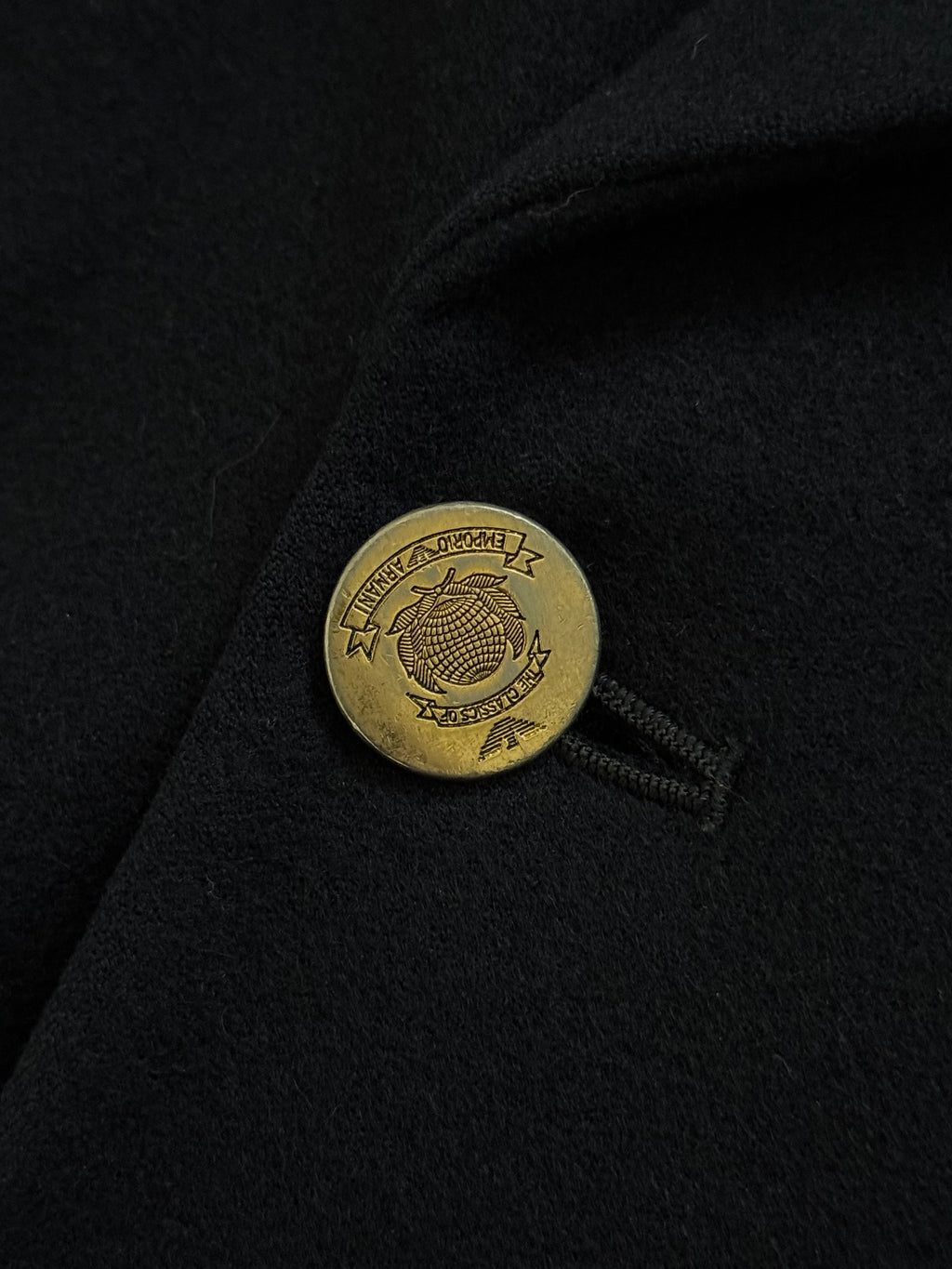 Emporio Armani 1980s Metal Button Double Breasted Wool Sports Blazer Jacket Navy - Size L