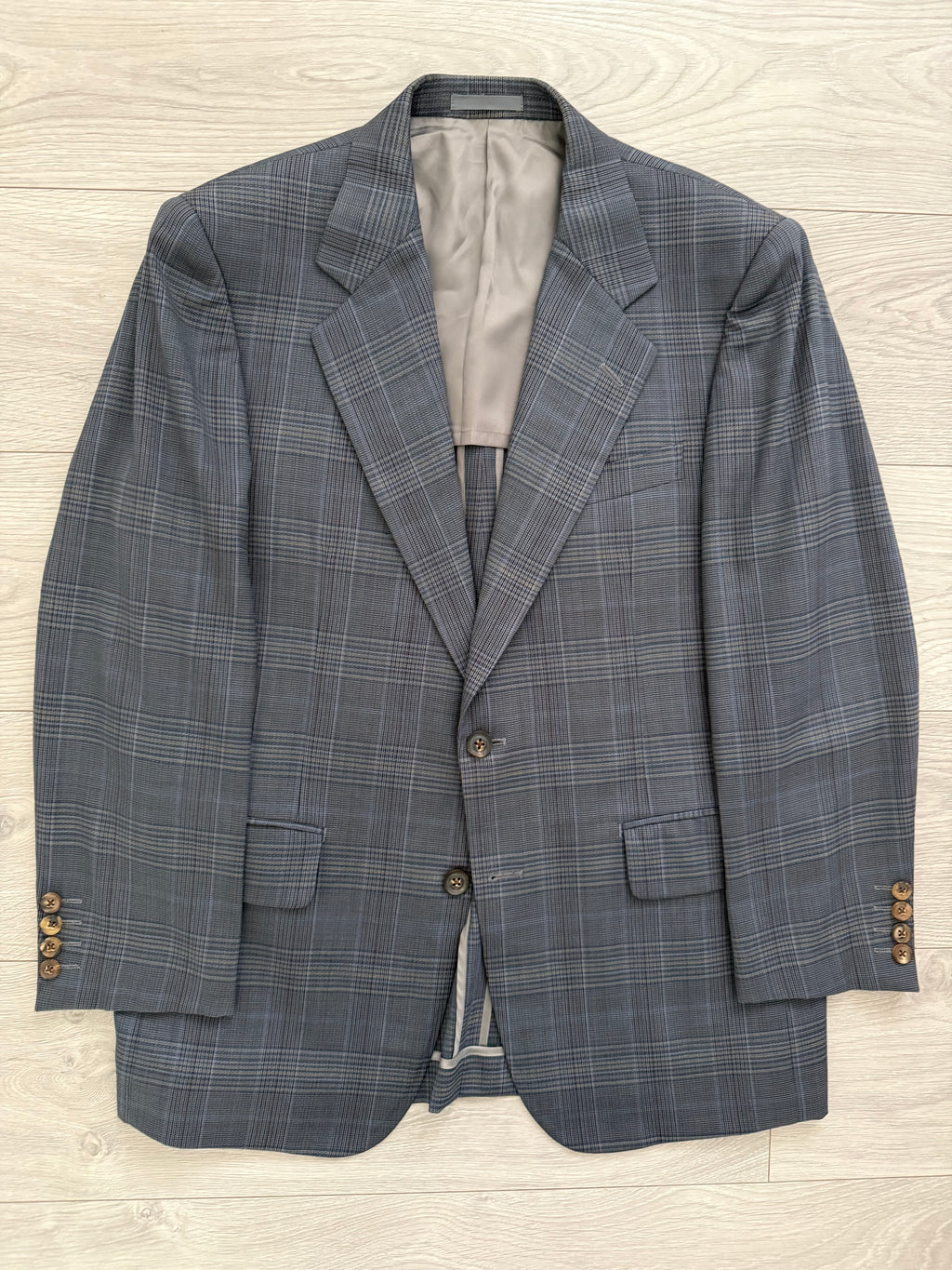 Burberry 1990s 2B Blue Check Lightweight Partially Lined Sports Jacket Blazer - Size S