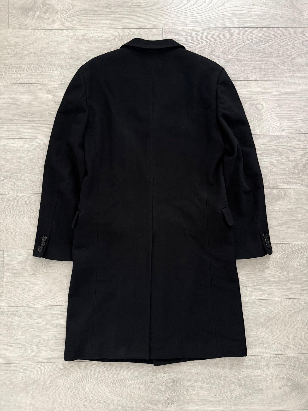 Hilton by Armani 1990s Wool Cashmere Black Coat - Size L