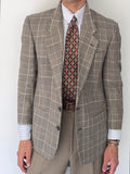 Giorgio Armani 1980s 2B Check Linen Cotton Sports Blazer Jacket - Size S
