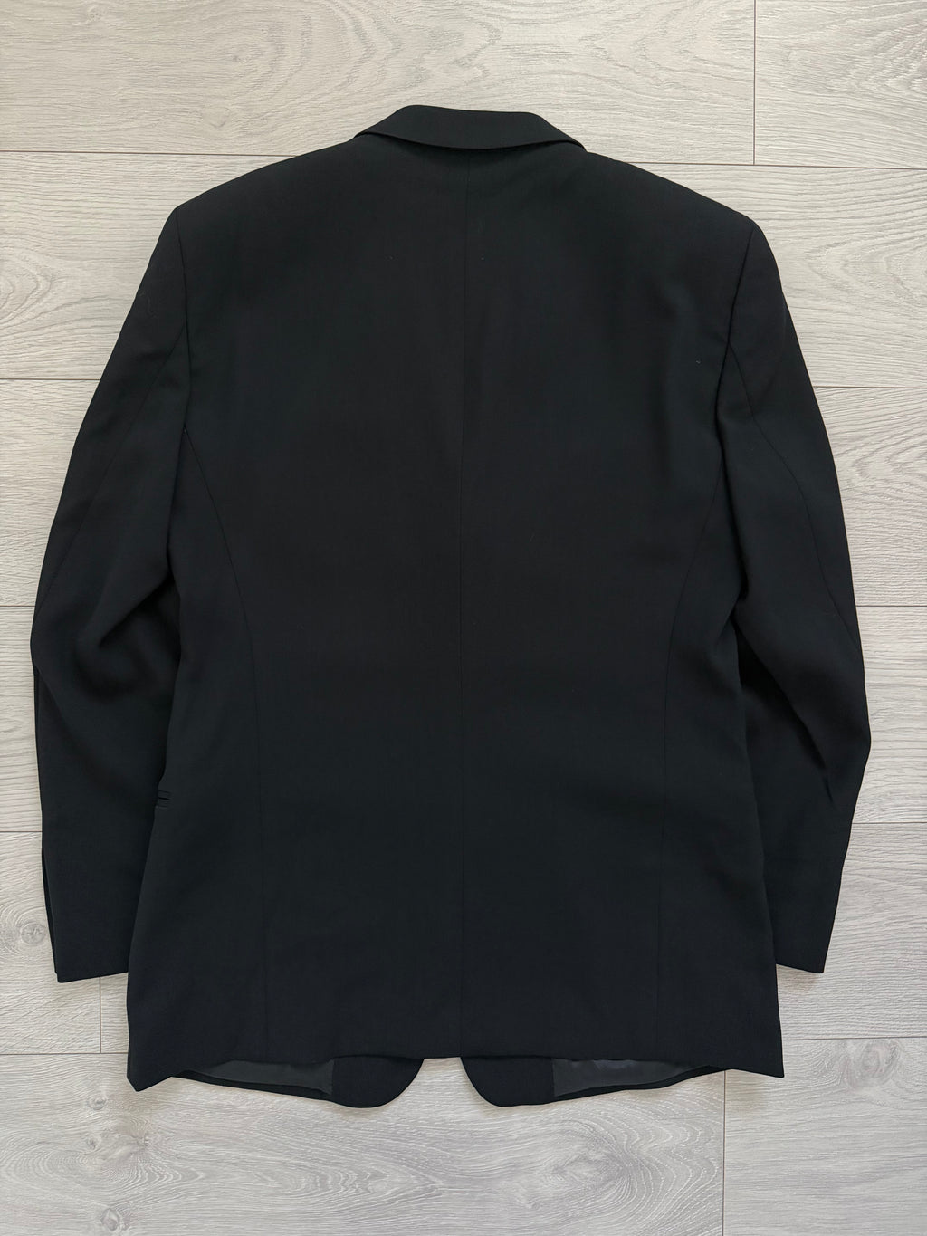 Emporio Armani 1990s 3B Black Draped Wool Suit - Size L Jacket / 34" Waist