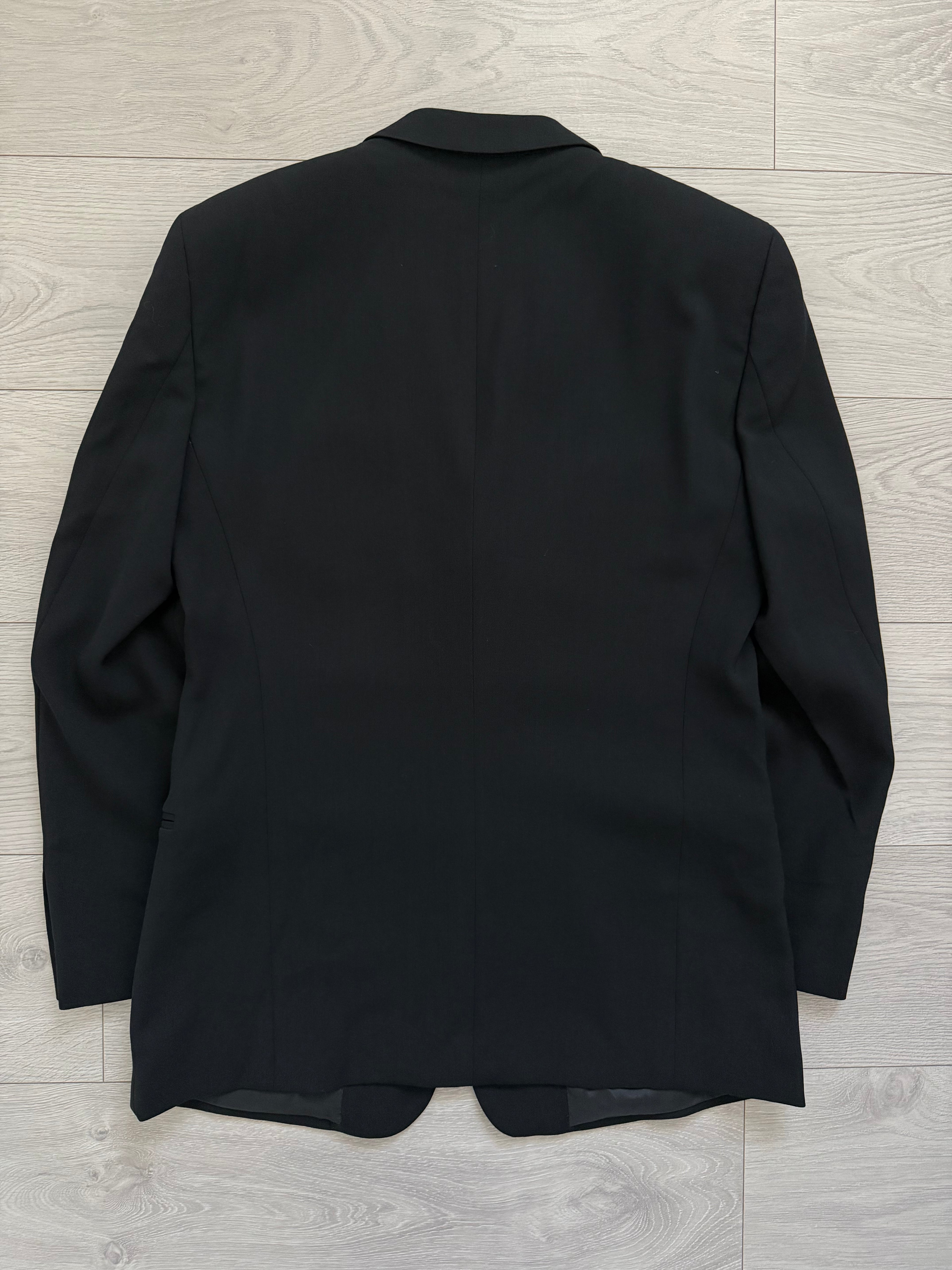 Emporio Armani 1990s 3B Black Draped Wool Suit - Size L Jacket / 34" Waist
