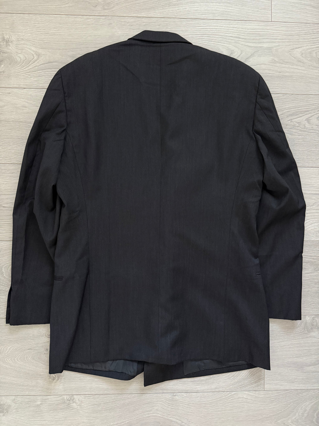 Giorgio Armani 1980s Grey Peaked Lapel Double Breasted Wool Sports Blazer Jacket - Size XL
