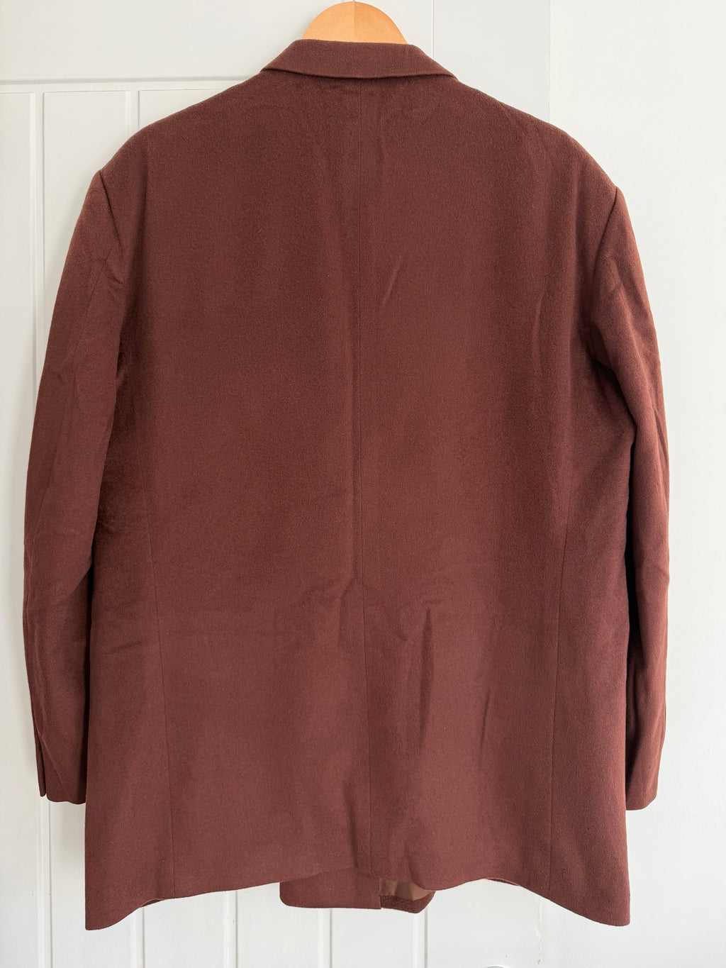 Givenchy 1980s Peaked Lapel Double Breasted Bugundy Wine Wool Cashmere Sport Jacket Blazer  - Size XL