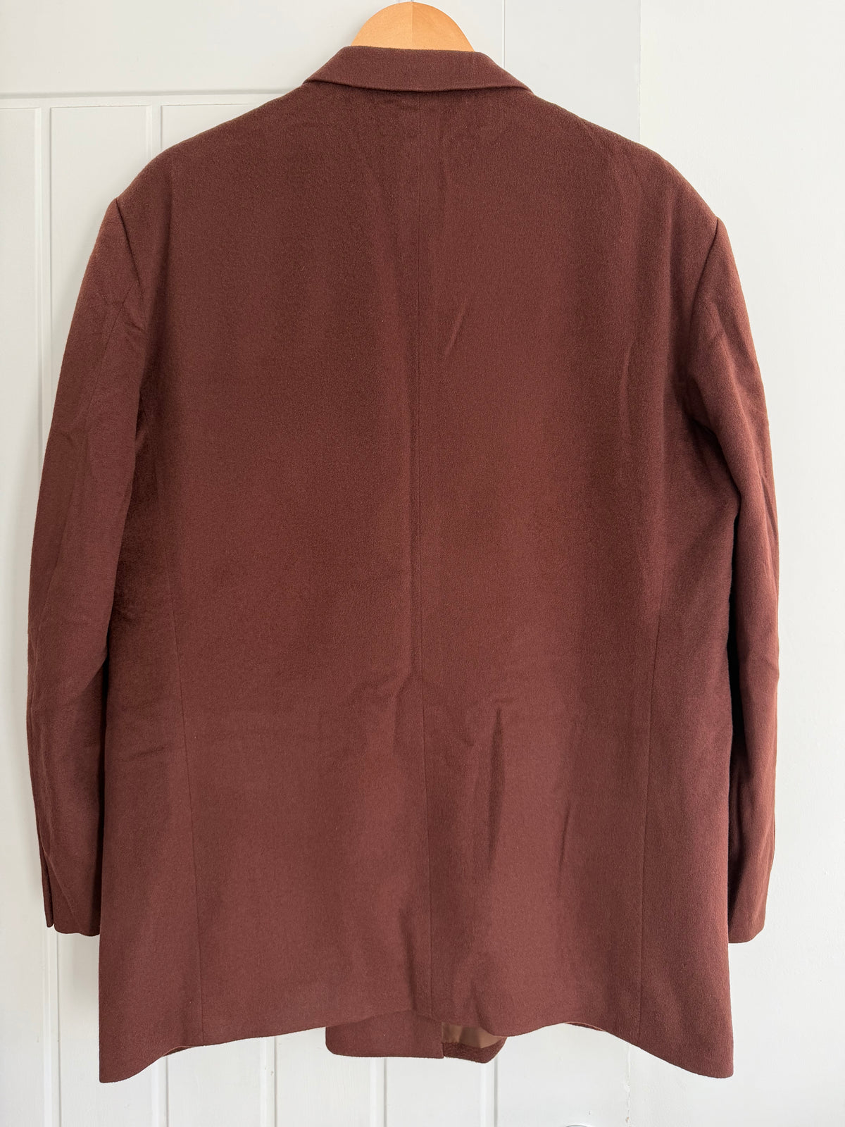 Givenchy 1980s Peaked Lapel Double Breasted Bugundy Wine Wool Cashmere Sport Jacket Blazer  - Size XL