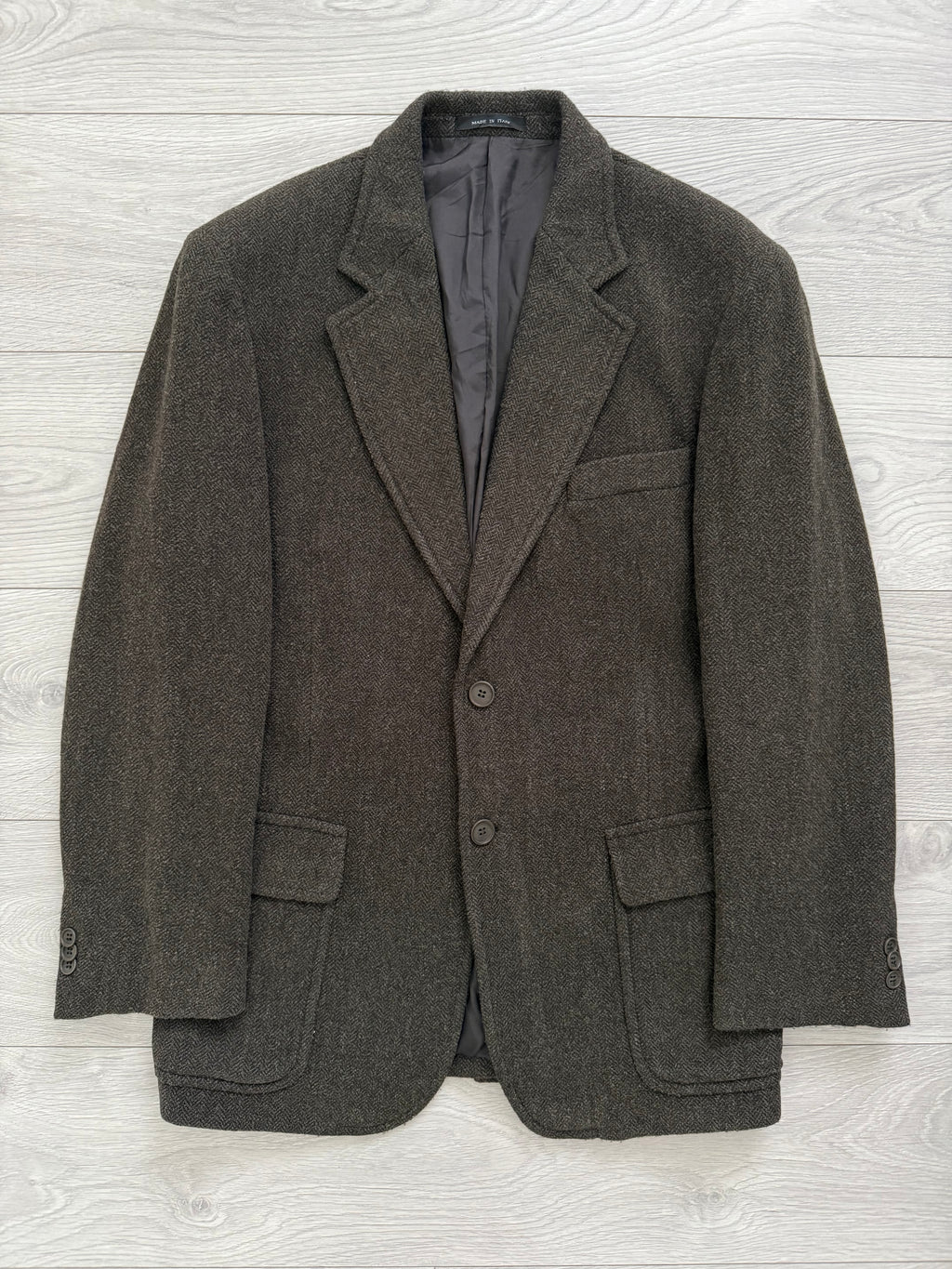 Emporio Armani 1990s 2B Brown Wool Hunting Jacket Blazer - Size S