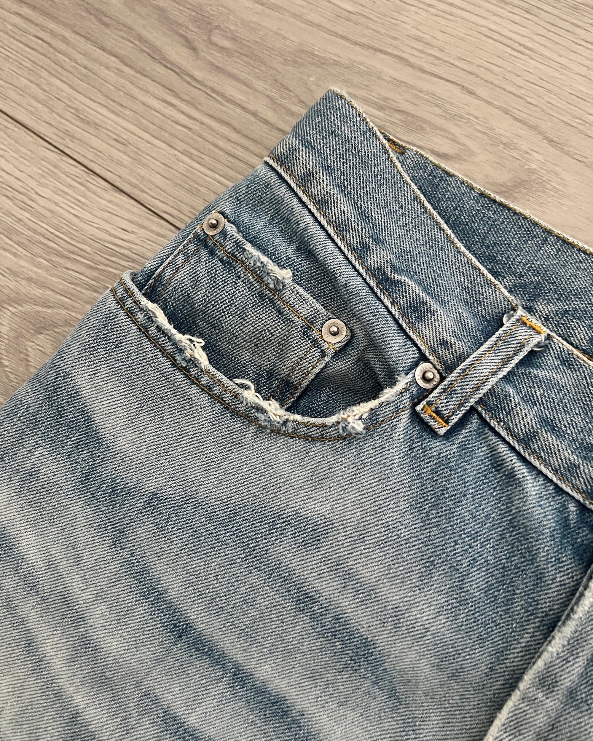 Helmut Lang 2003 Vintage Clean Broken Denim Jeans Classic Low Cut - Size 30