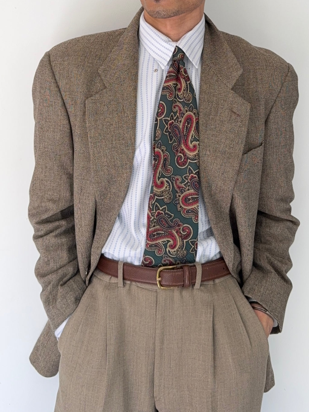Giorgio Armani 1980s 2B Textured Wool Sports Blazer Jacket - Size L