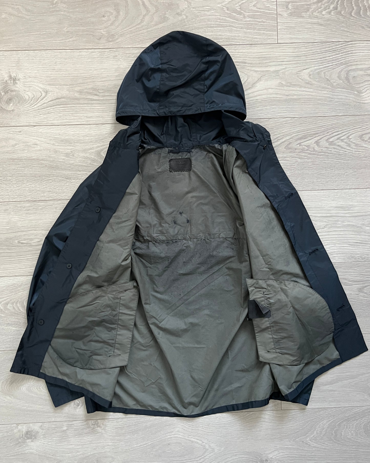 Prada Mainline 00s Packable Nylon Rain Jacket - Size XL