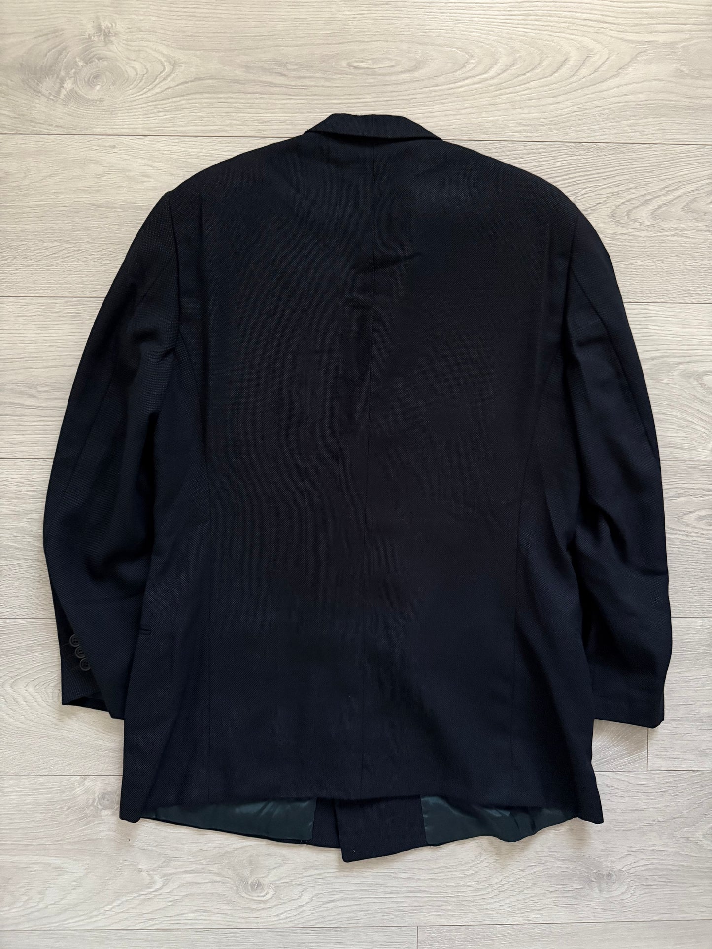 Giorgi Armani 1980s Pleated Double-Breasted Textured Suit - Size L Jacket / 34" Waist