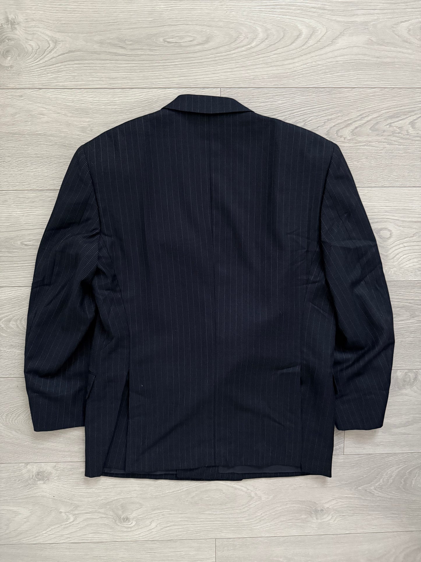 Yves Saint Laurent 1990s Double-Breasted Striped Wool Suit - Size L / 34" Waist